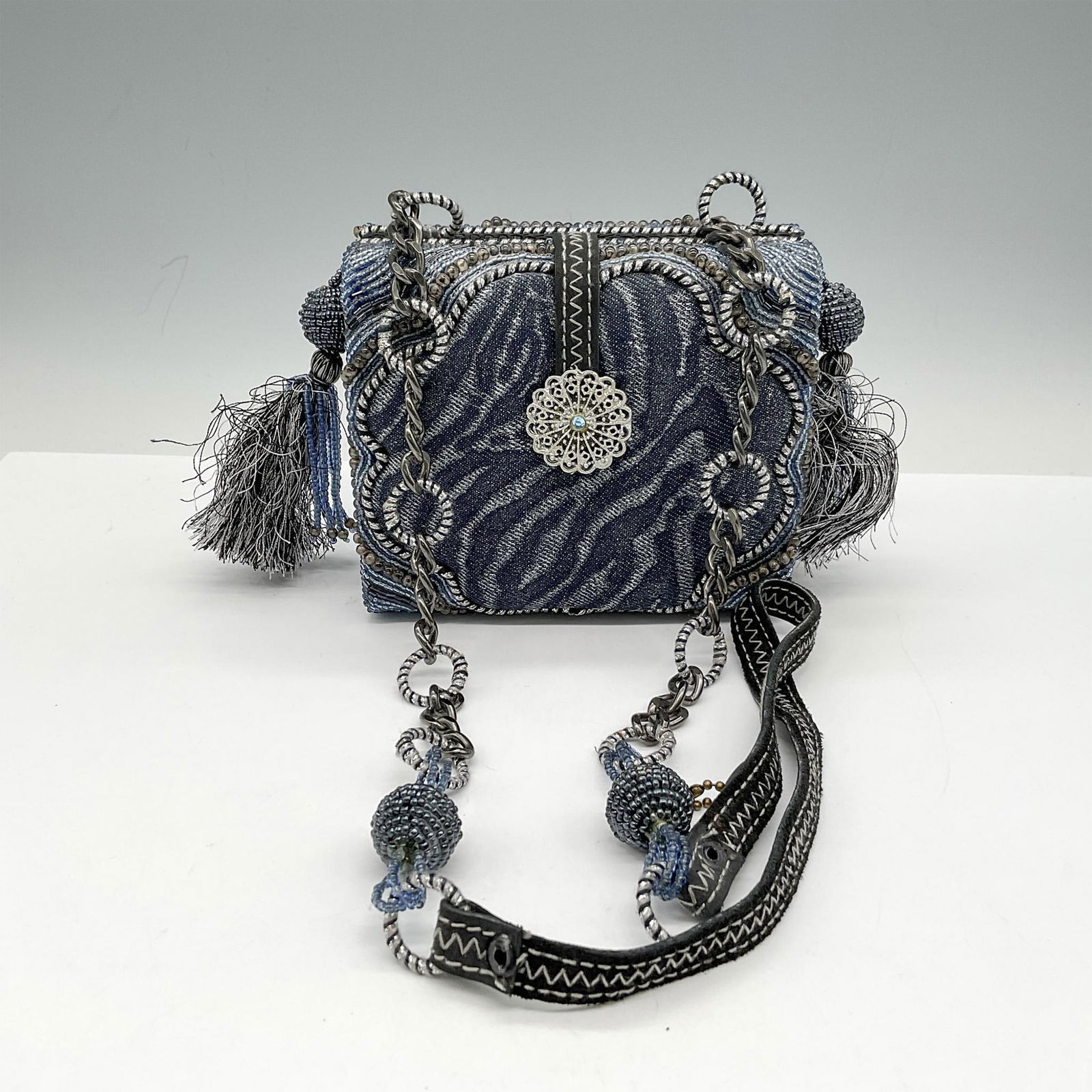 Mary Frances Denim Shoulder Snapbag (1 of 4)