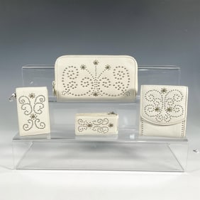 4pc Brighton Leather Wallets and iPod cases, Light Khaki