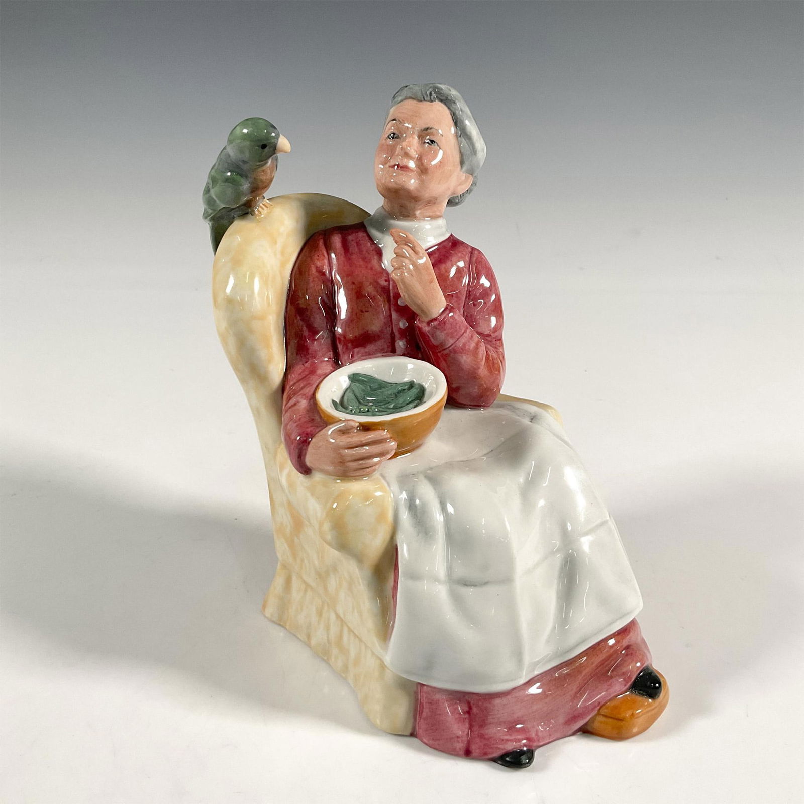 Pretty Polly - HN2768 - Royal Doulton Figurine: Artist: William K. Harper Issued: 1984 - 1986 Dimensions: 6"H Manufacturer: Royal Doulton Country of Origin: England