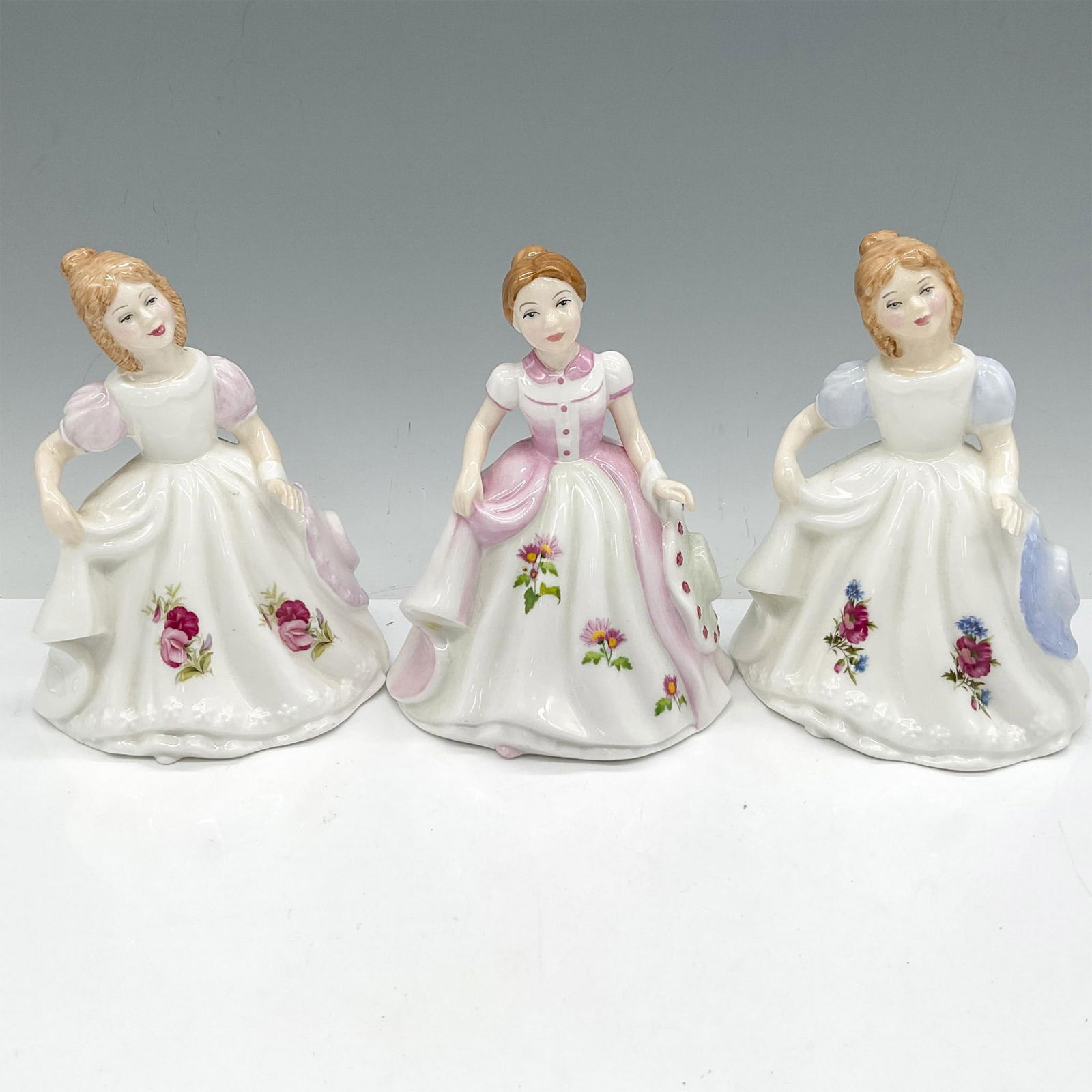 3pc Royal Doulton Figurines, Figure & Flower of the Month (1 of 3)