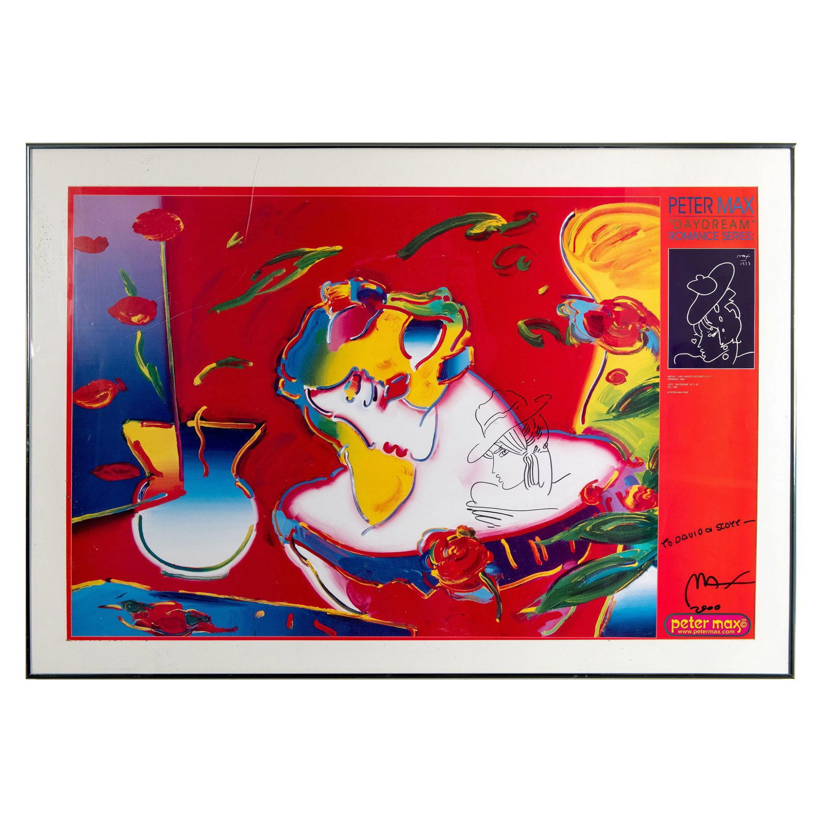 Peter Max (American, b. 1937) Original Ink Drawing on Poster Base, Signed (1 of 7)