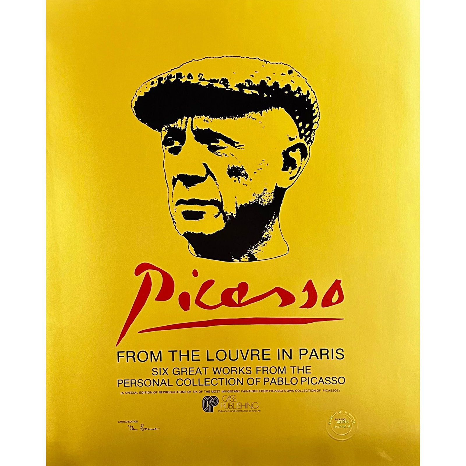 Pablo Picasso (Spanish, 1881-1973) Poster, From The Louvre in Paris Gold, Not Signed (1 of 2)