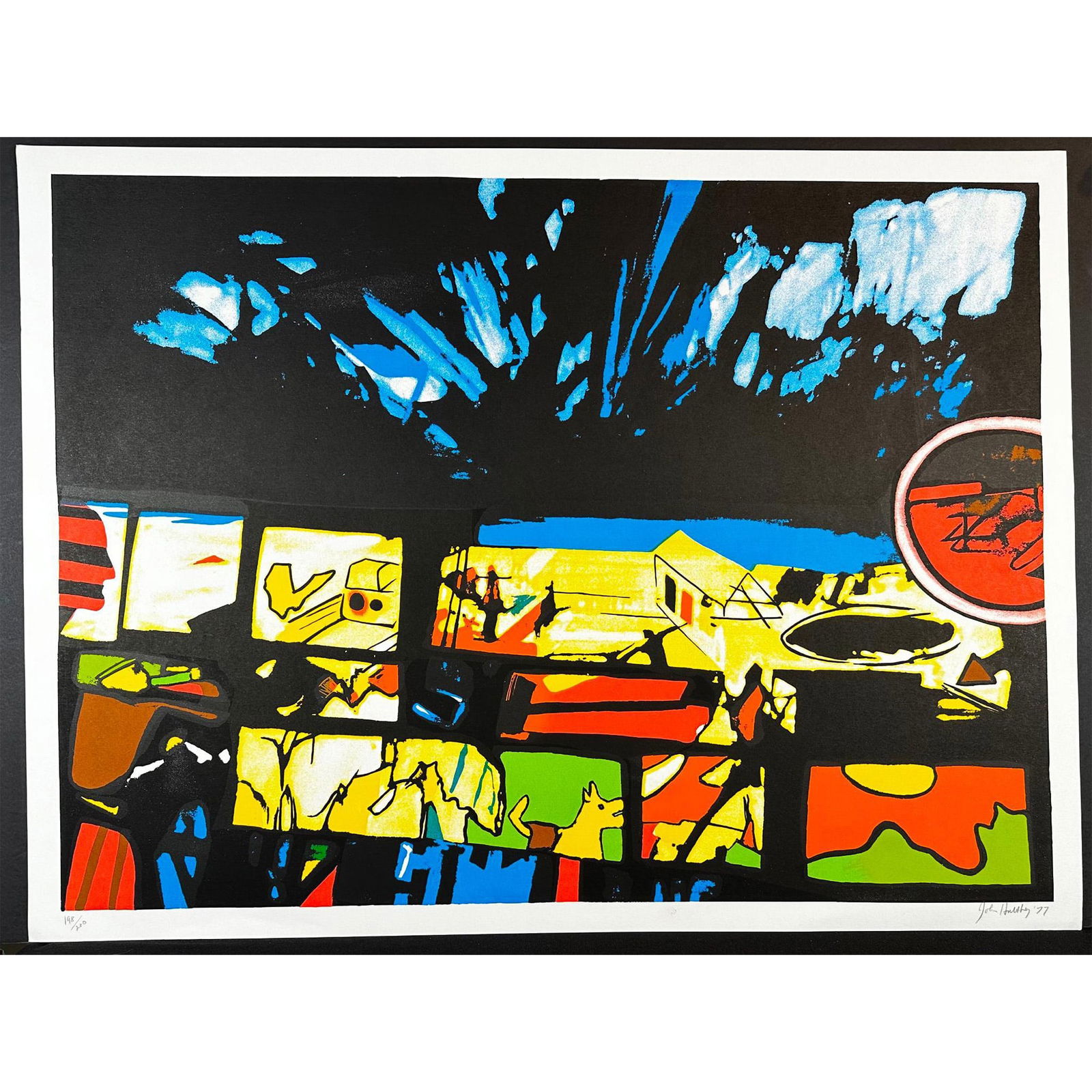 John Hultberg (1922-2005) Serigraph, Fragments of A Dream signed: Serigraph titled Fragments of A Dream Signed bottom right numbered 198/200 Sight size 34.5" x 26"