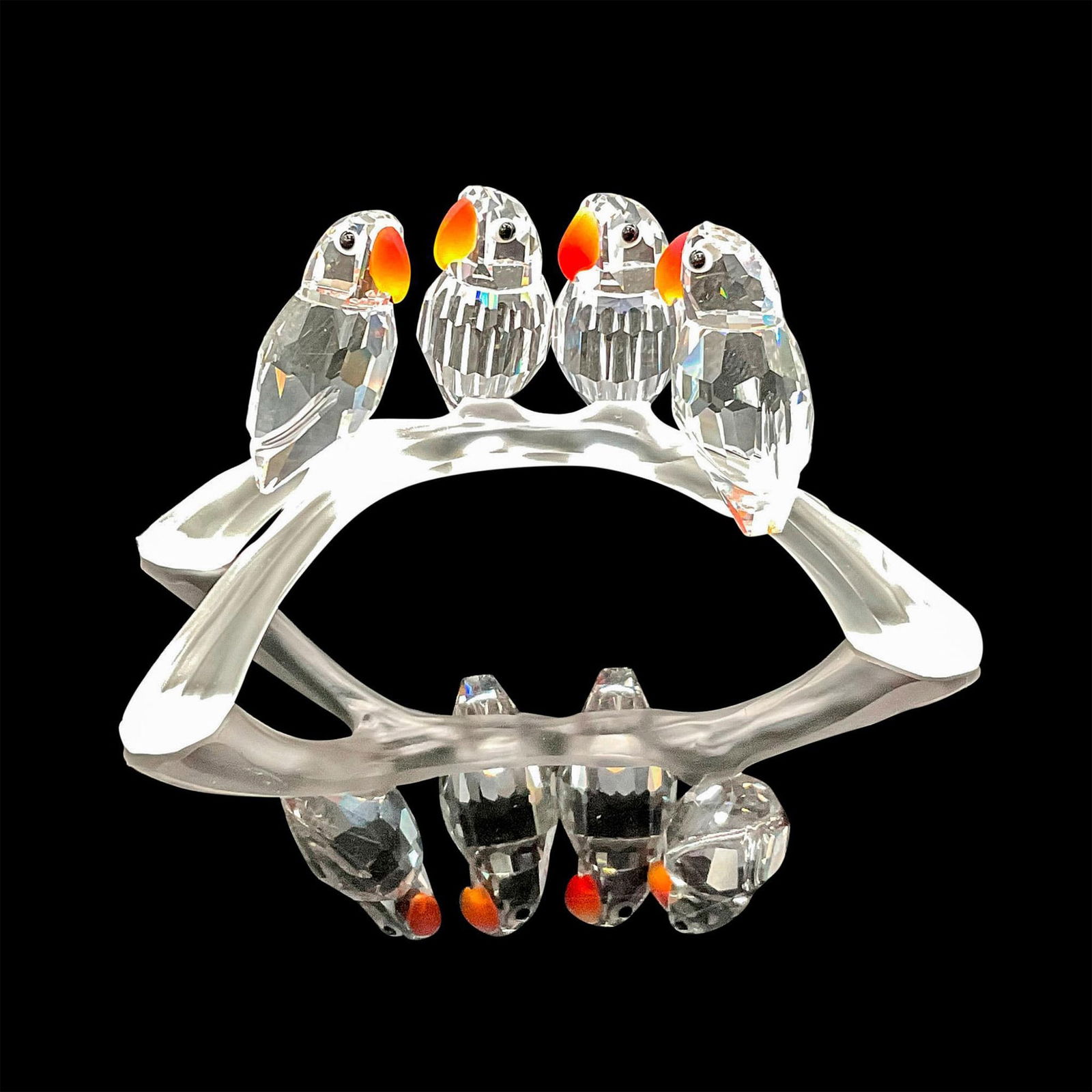 Swarovski Silver Crystal Figurine, Baby Lovebirds (1 of 4)