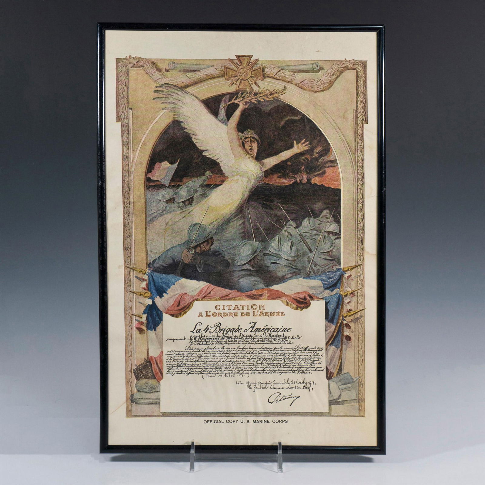 WW1 4th Brigade Chromo-Lithograph Copy of US Marine Corps (1 of 4)