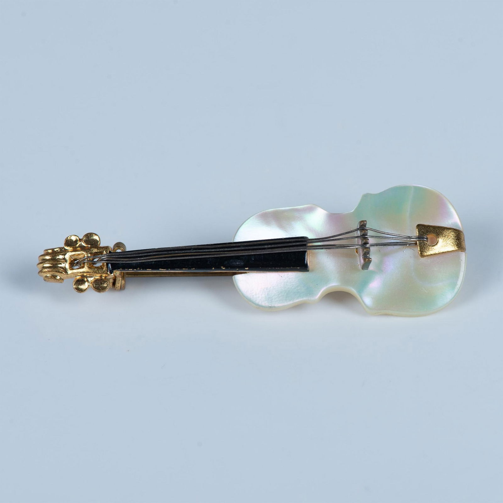 Detailed Mother of Pearl Figural Violin Brooch (1 of 6)