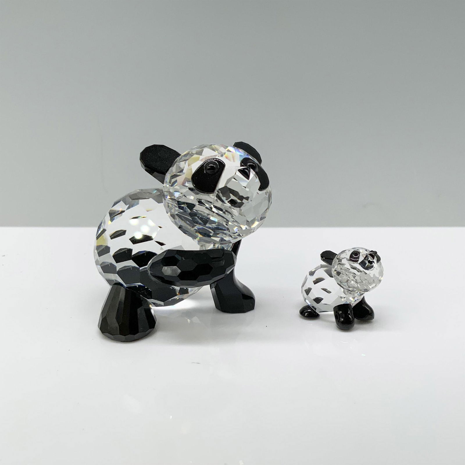 2pc Swarovski Crystal Figurines, Mother Panda and Baby Panda (1 of 4)