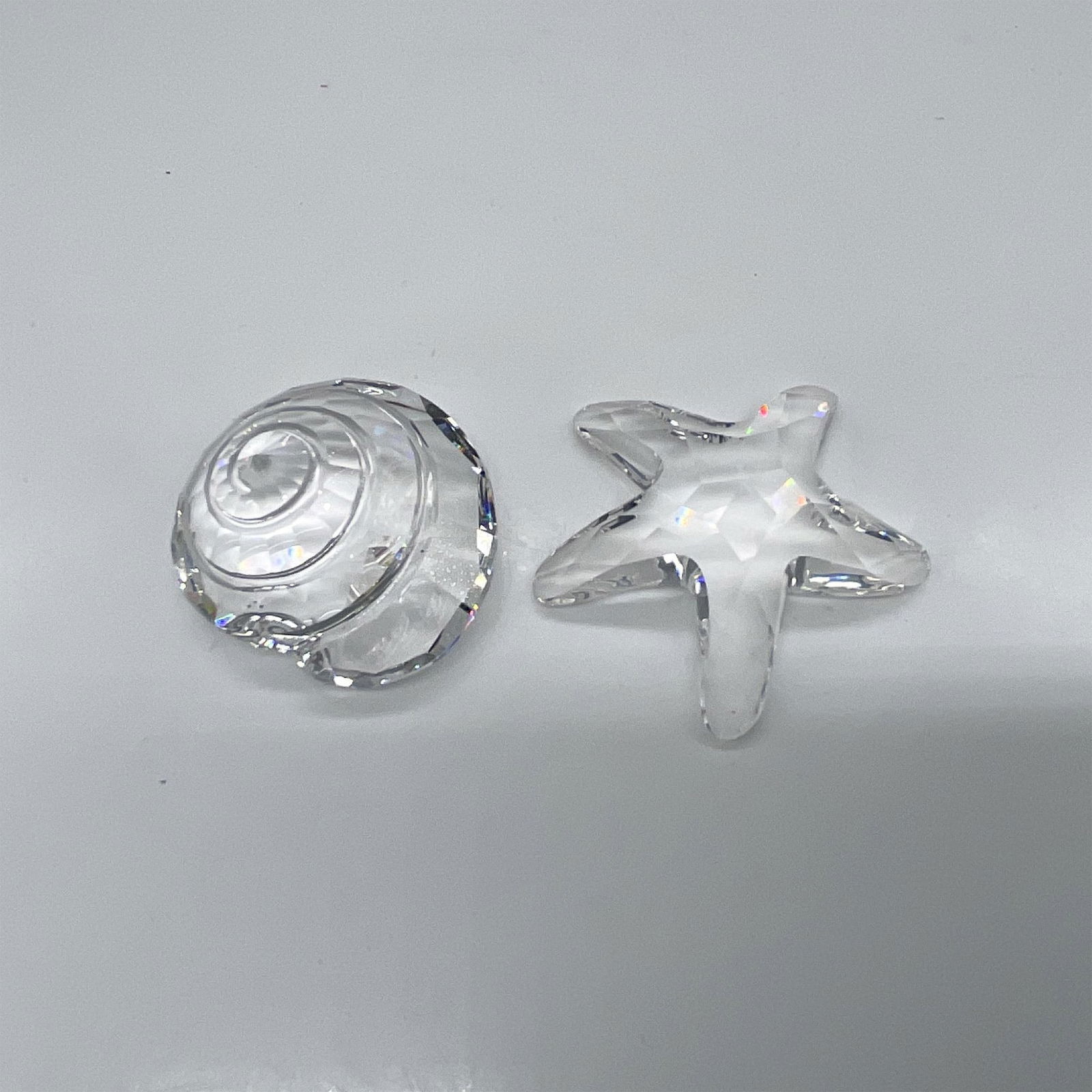 2pc Swarovski Crystal Paperweights, Starfish and Top Shell (1 of 3)