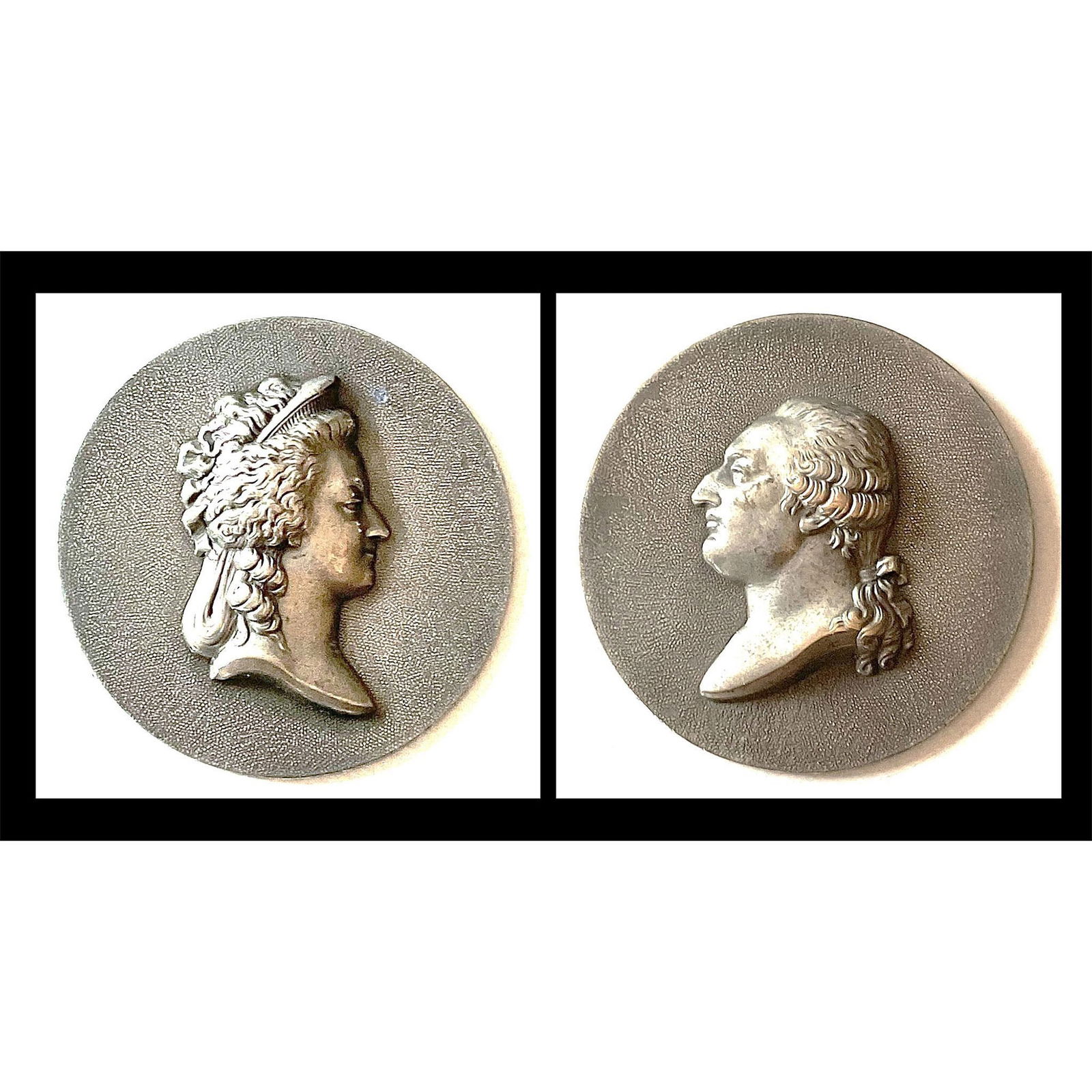 A pair of division one identifiable head buttons (1 of 5)