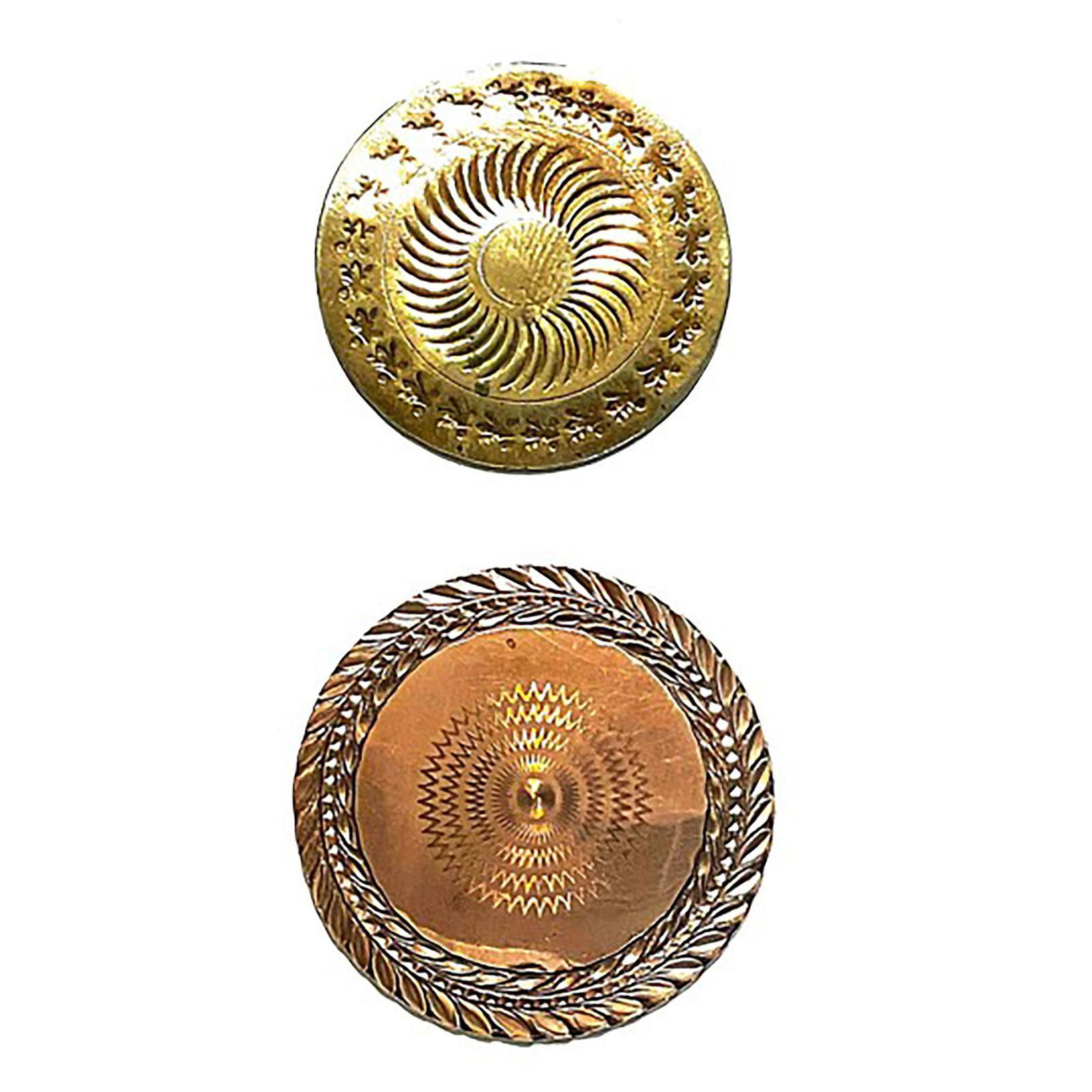 A small card of division one copper buttons (1 of 4)
