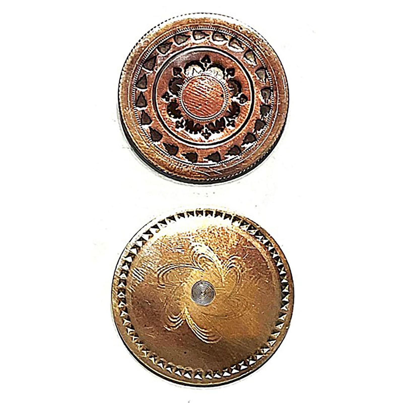 A small card of division one copper buttons (1 of 4)