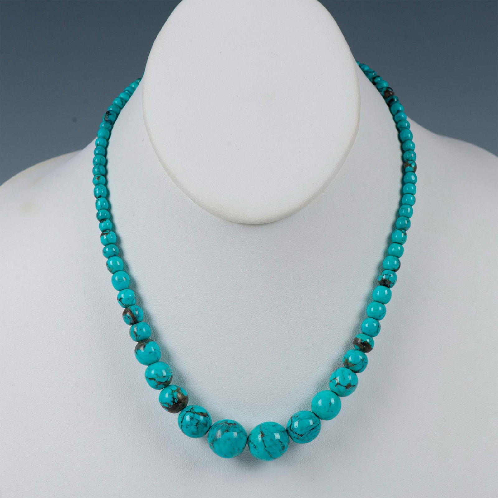 Turquoise Bead and Sterling Silver Necklace (1 of 4)