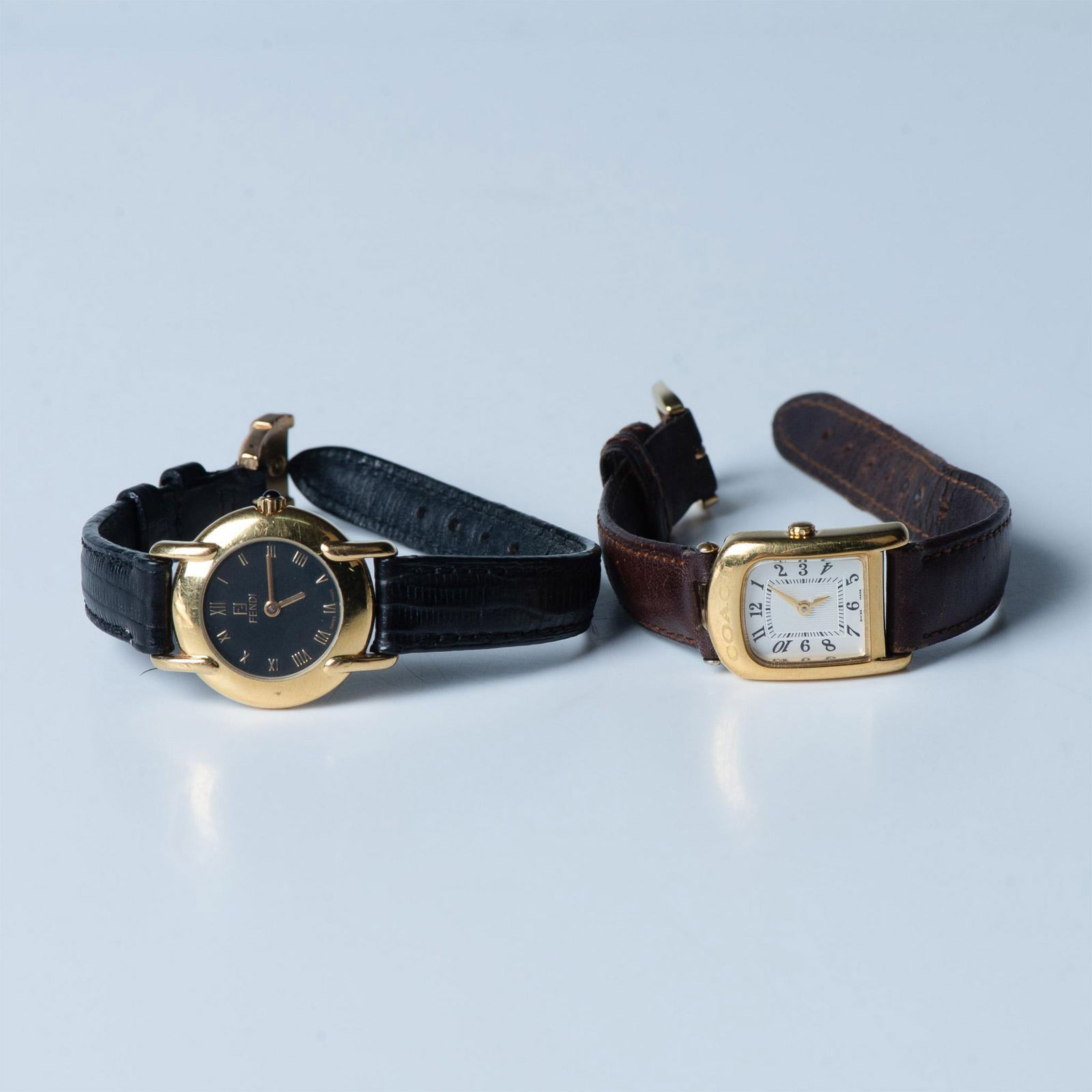 2pc Fendi & Coach Gold-Plated Ladies Watches (1 of 11)