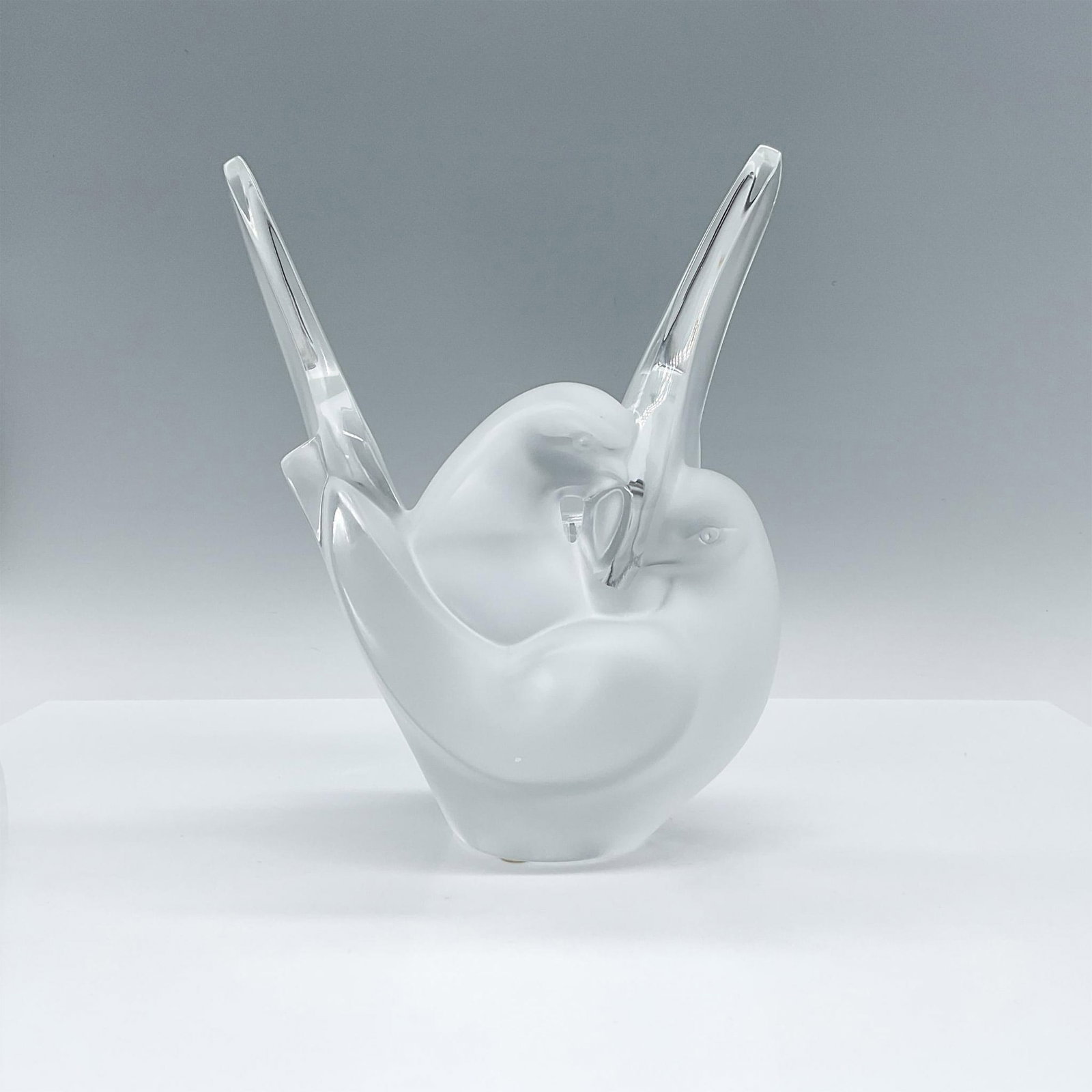 Lalique Crystal Flower Vase with Frog, Dove Pair, Sylvie (1 of 4)