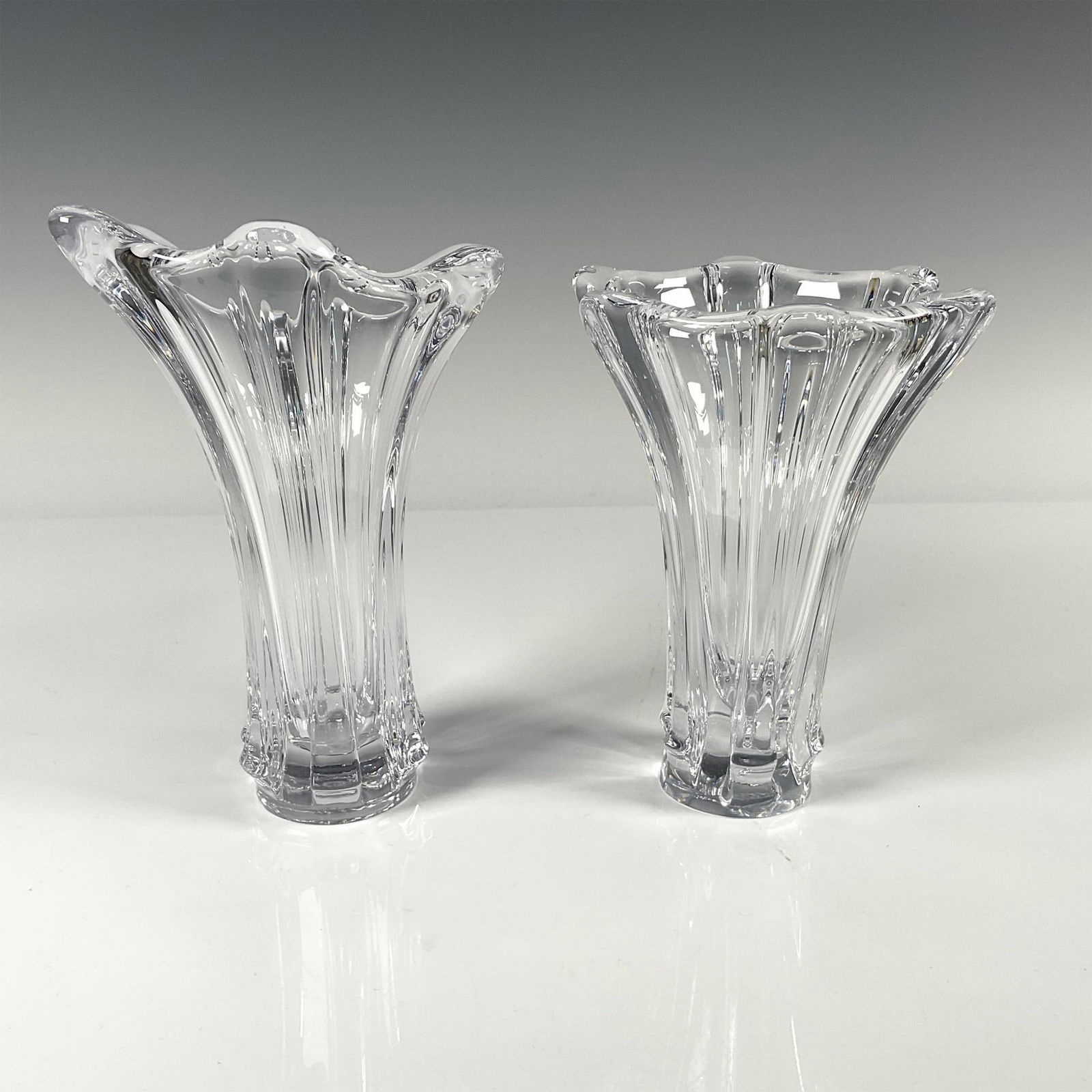 2pc Cofrac Art Verrier Crystal Vases (1 of 4)