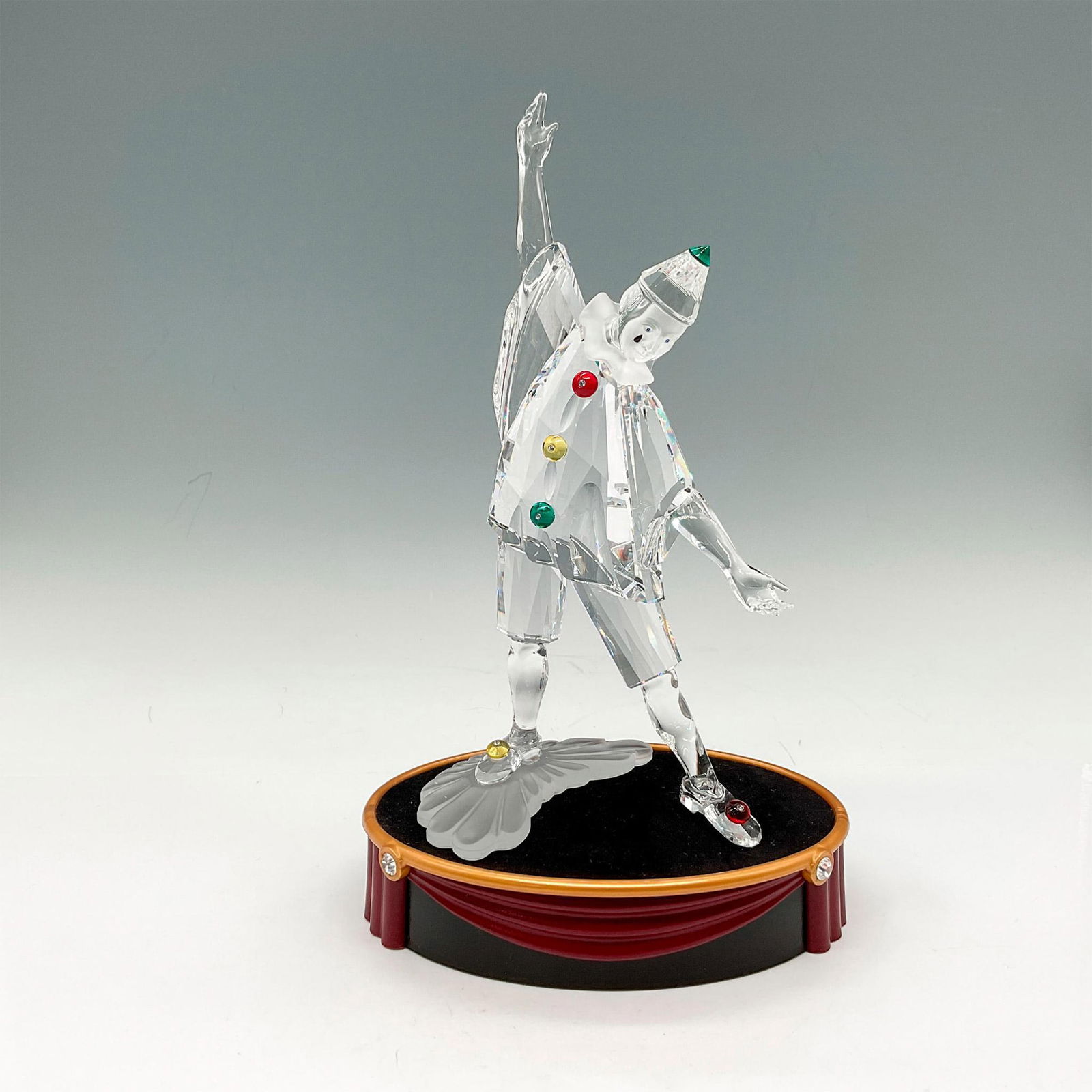 2pc Swarovski Crystal Figurine, Masquerade Pierrot + Base (1 of 4)