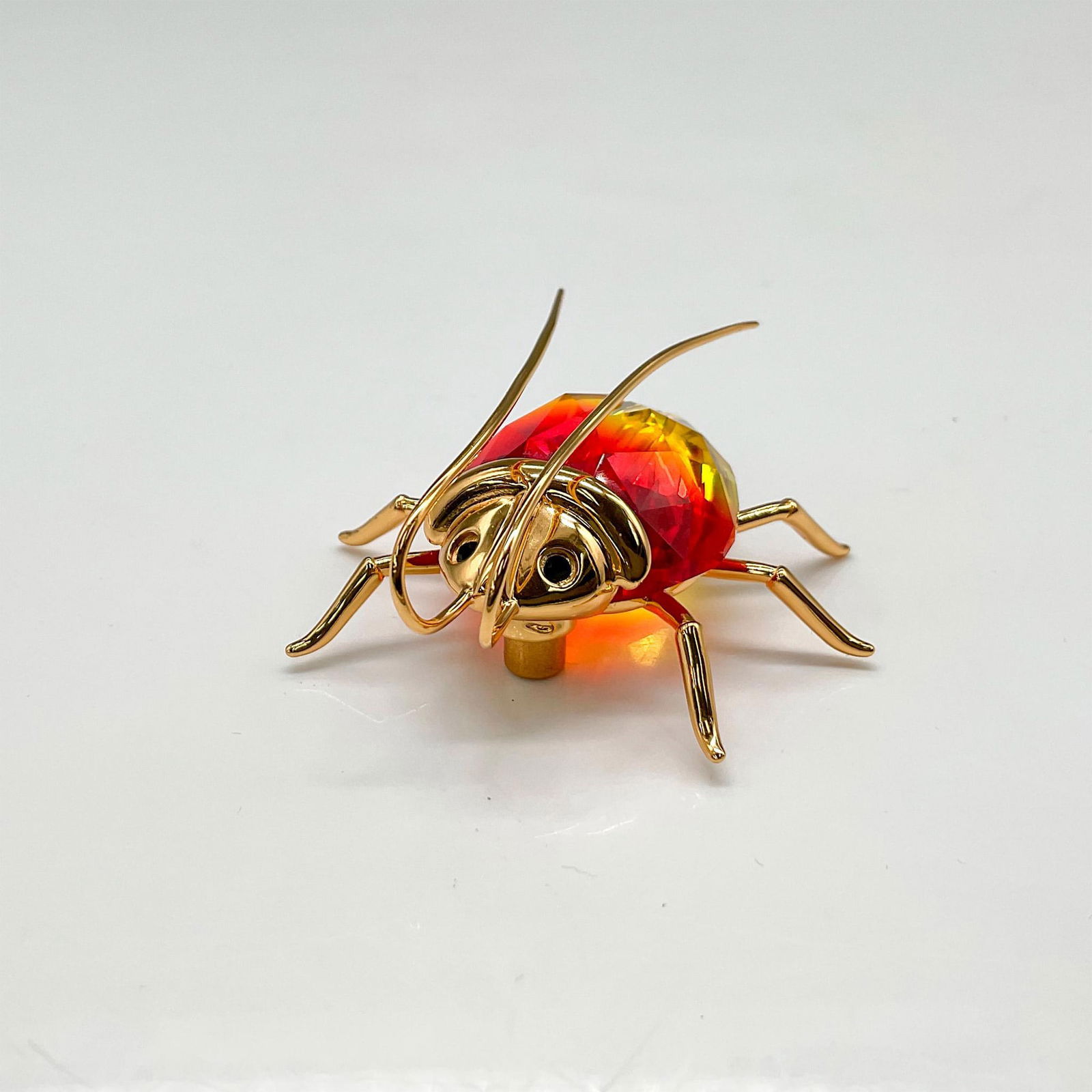 Swarovski Crystal Medium Brooch, Fire Opal Beetle (1 of 4)