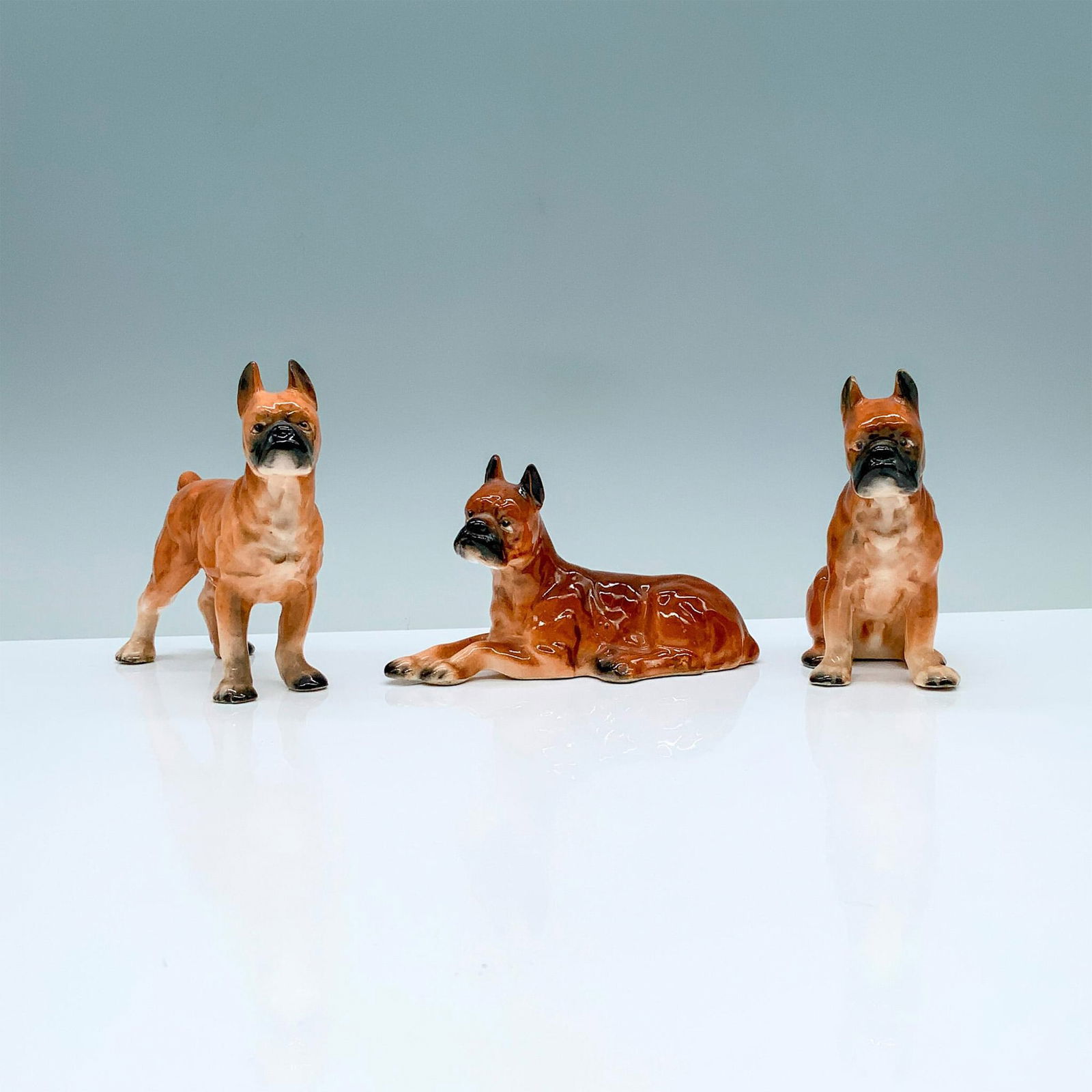 3pc Bullmastiff Ceramic Figurines (1 of 3)