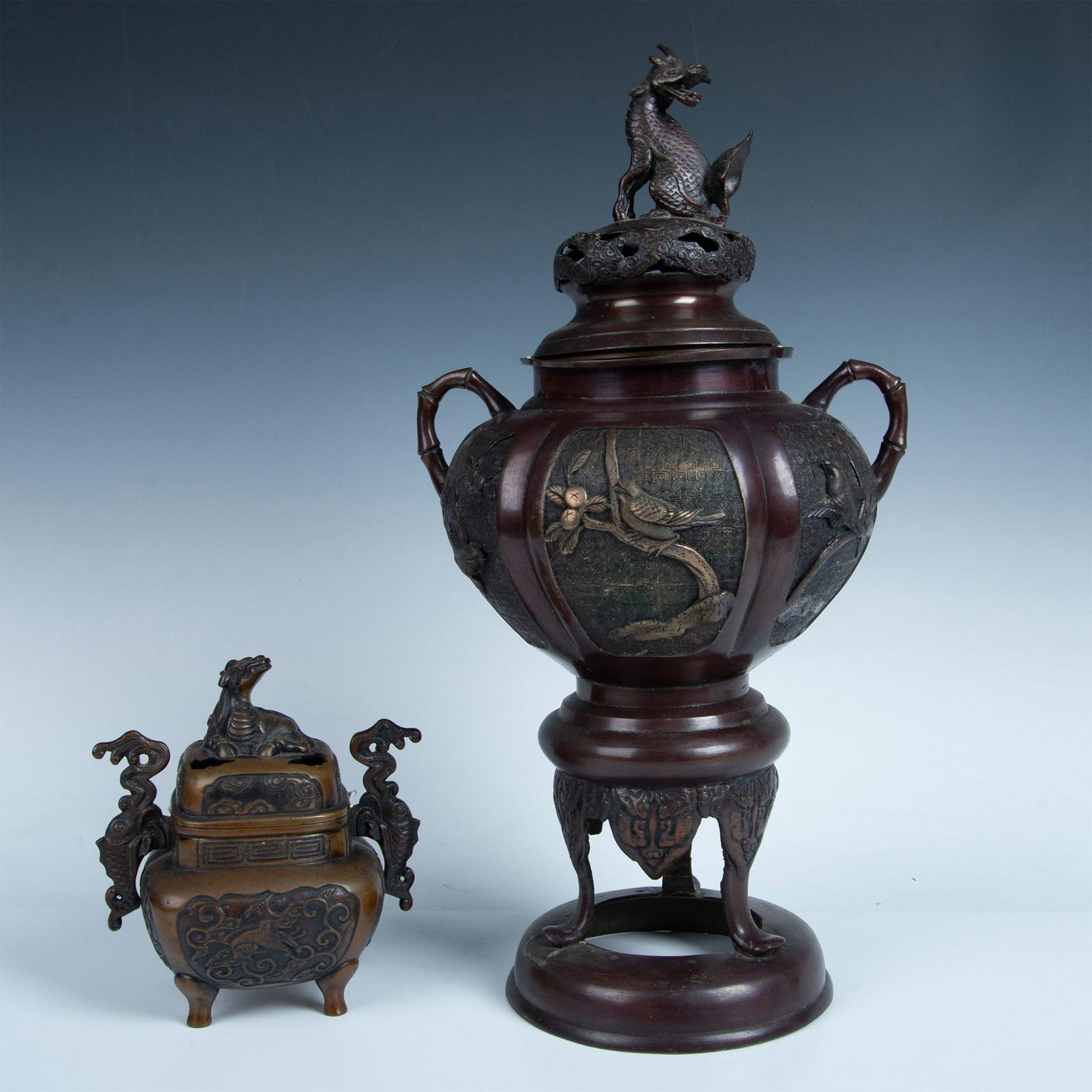 2pc Japanese Meiji Period Censers (1 of 12)