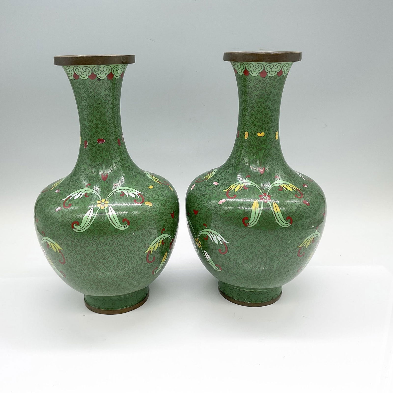Pair of Vintage Chinese Cloisonne Vases (1 of 3)