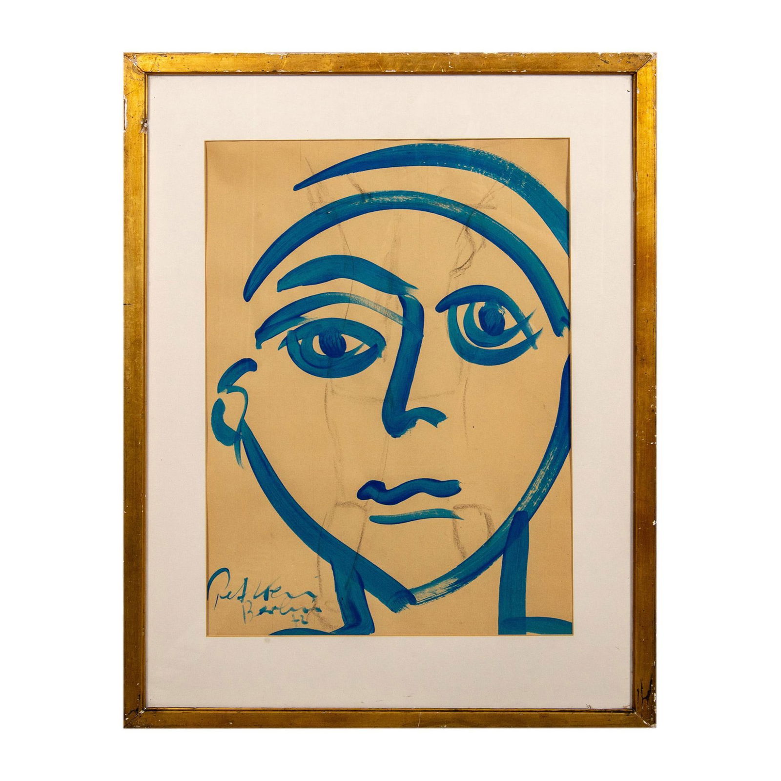 Peter Keil, Original Painting, Portrait in Blue, Signed (1 of 4)