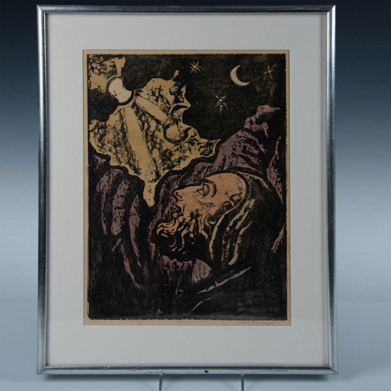 Jacob Steinhardt, Original Hand Colored Woodcut, Signed (1 of 5)
