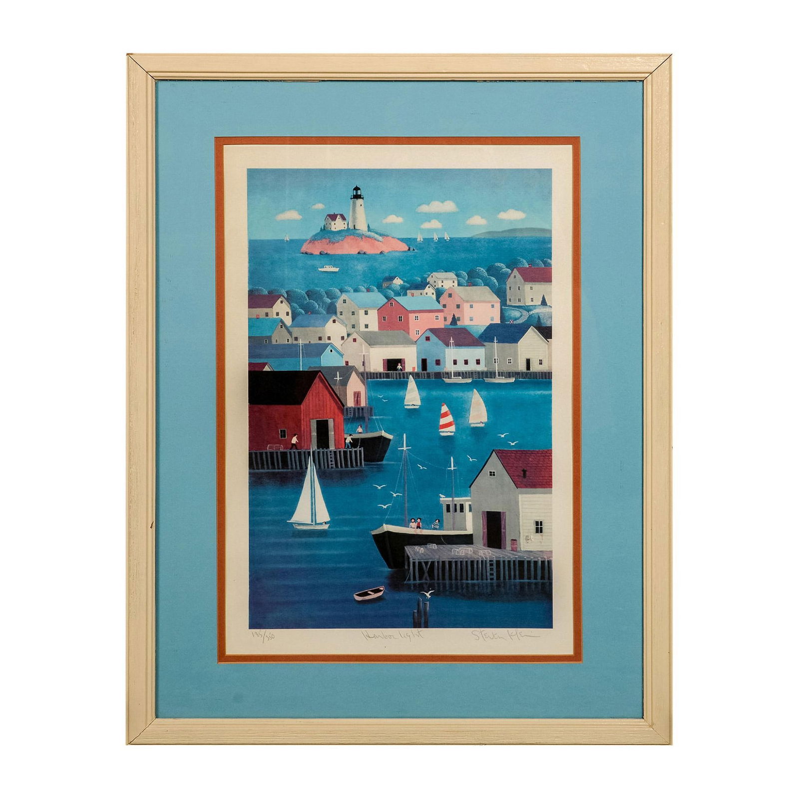 Steven Klein, Color Lithograph, Harbor Light, Signed (1 of 5)