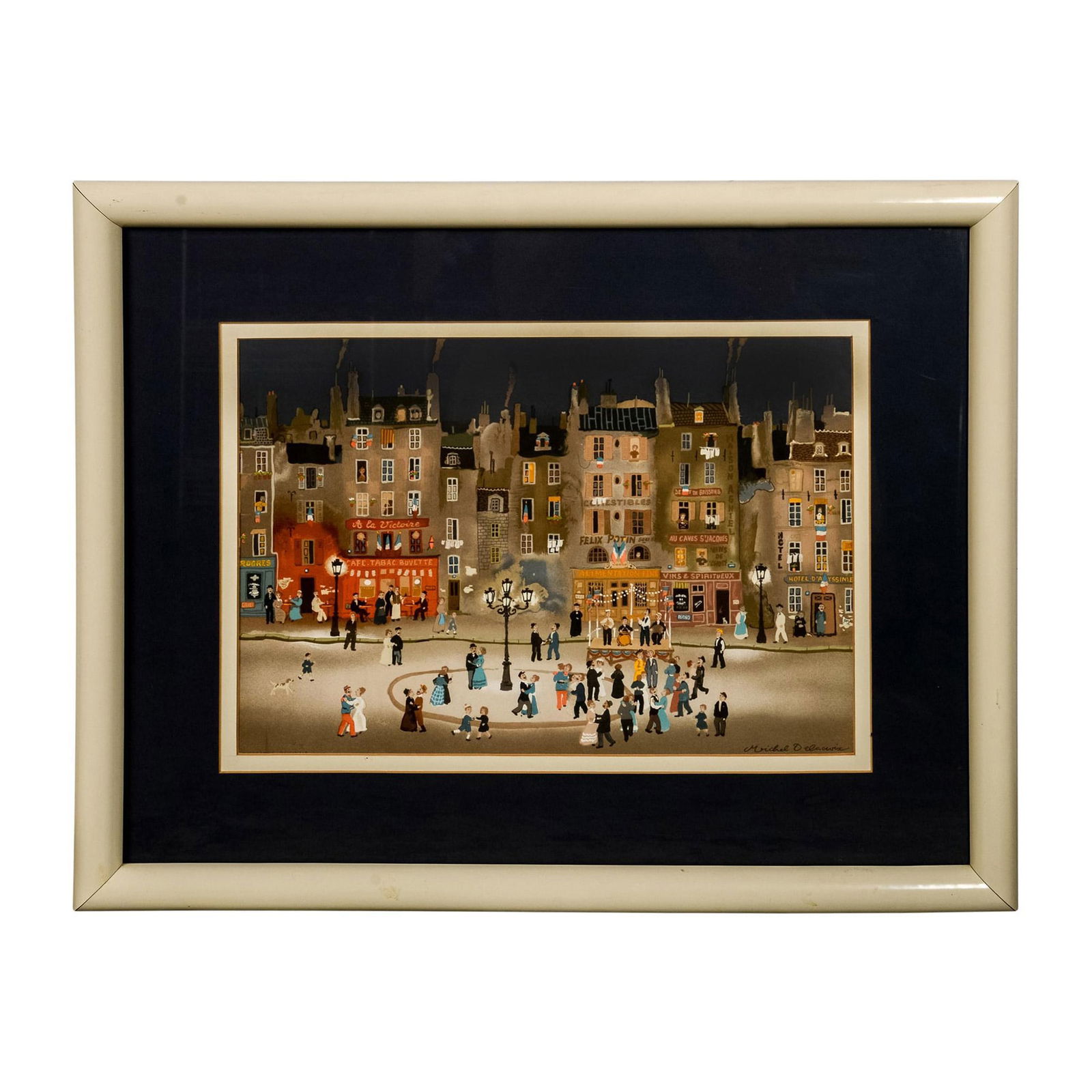 Michel Delacroix, Lithograph, Bastille Day in Paris, Signed (1 of 5)