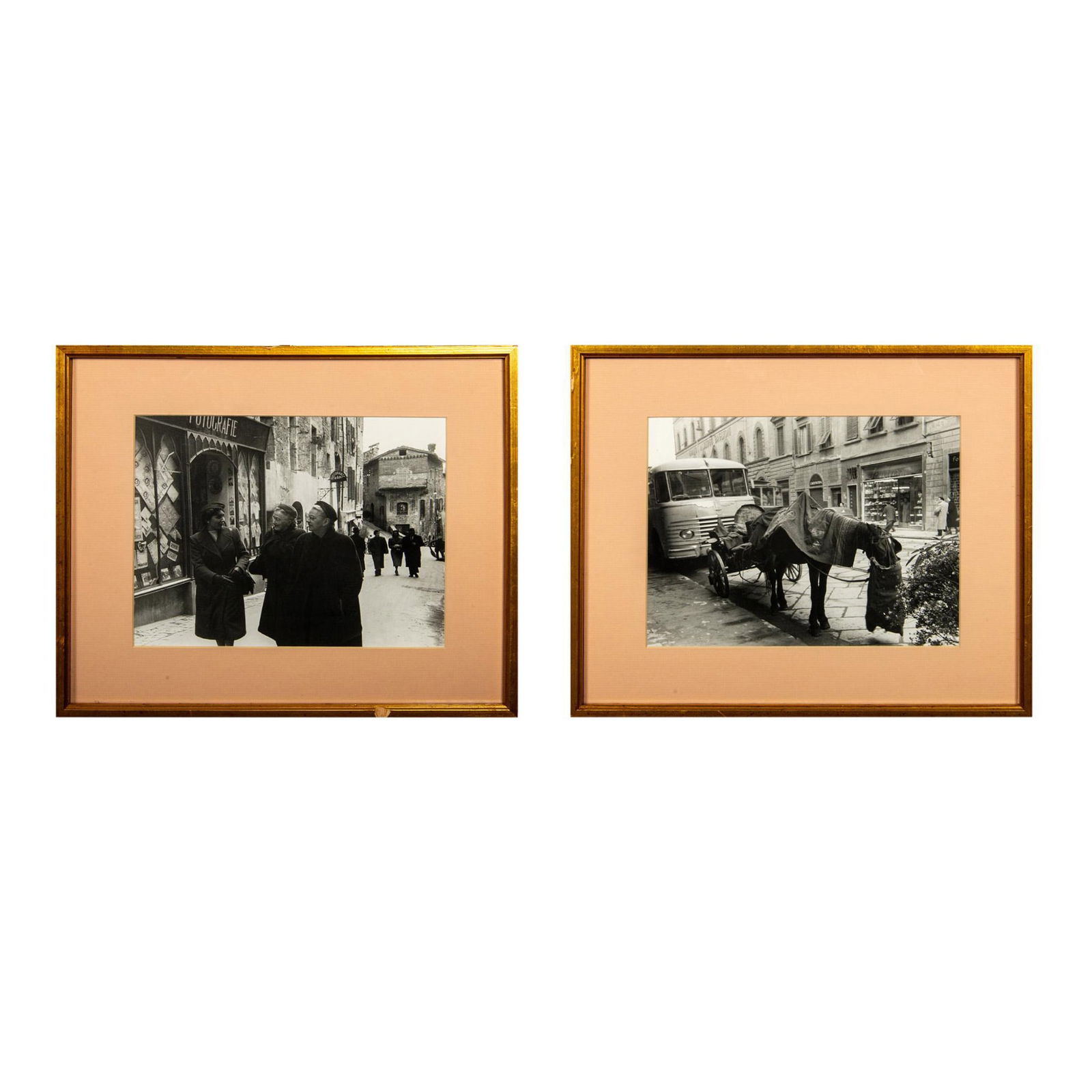 2pc Framed Italian Monochrome Silver Gelatin Photographs (1 of 8)