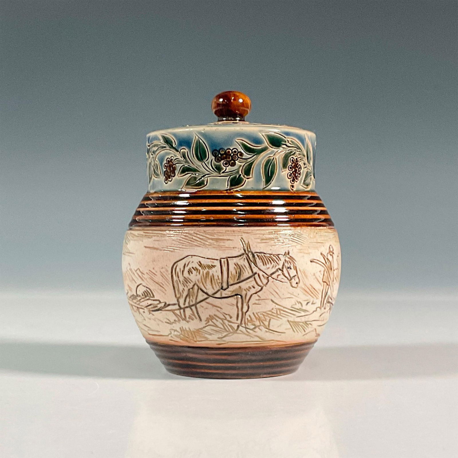 Doulton Lambeth Hannah Barlow Stoneware Covered Jar (1 of 4)