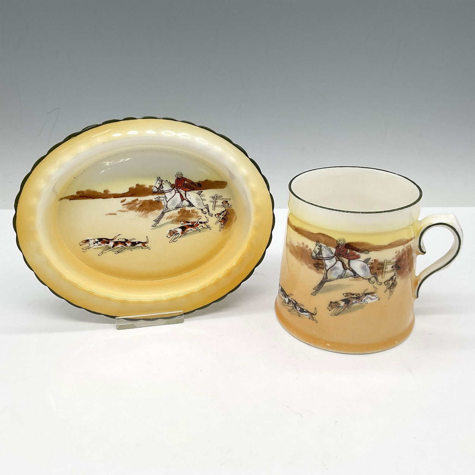 2pc Royal Doulton Series Ware Dish & Mug, Hunting Days E3804 (1 of 3)