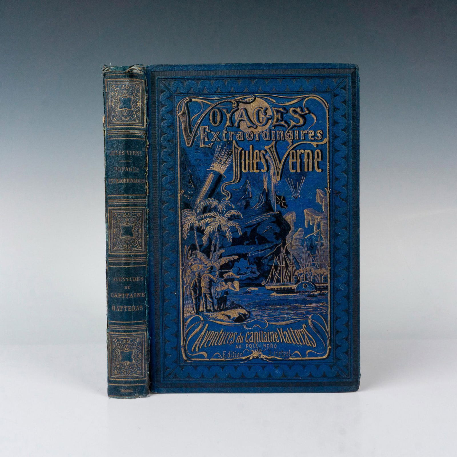 Jules Verne, Capitaine Hatteras, A L'Obus, Blue Cover (1 of 3)