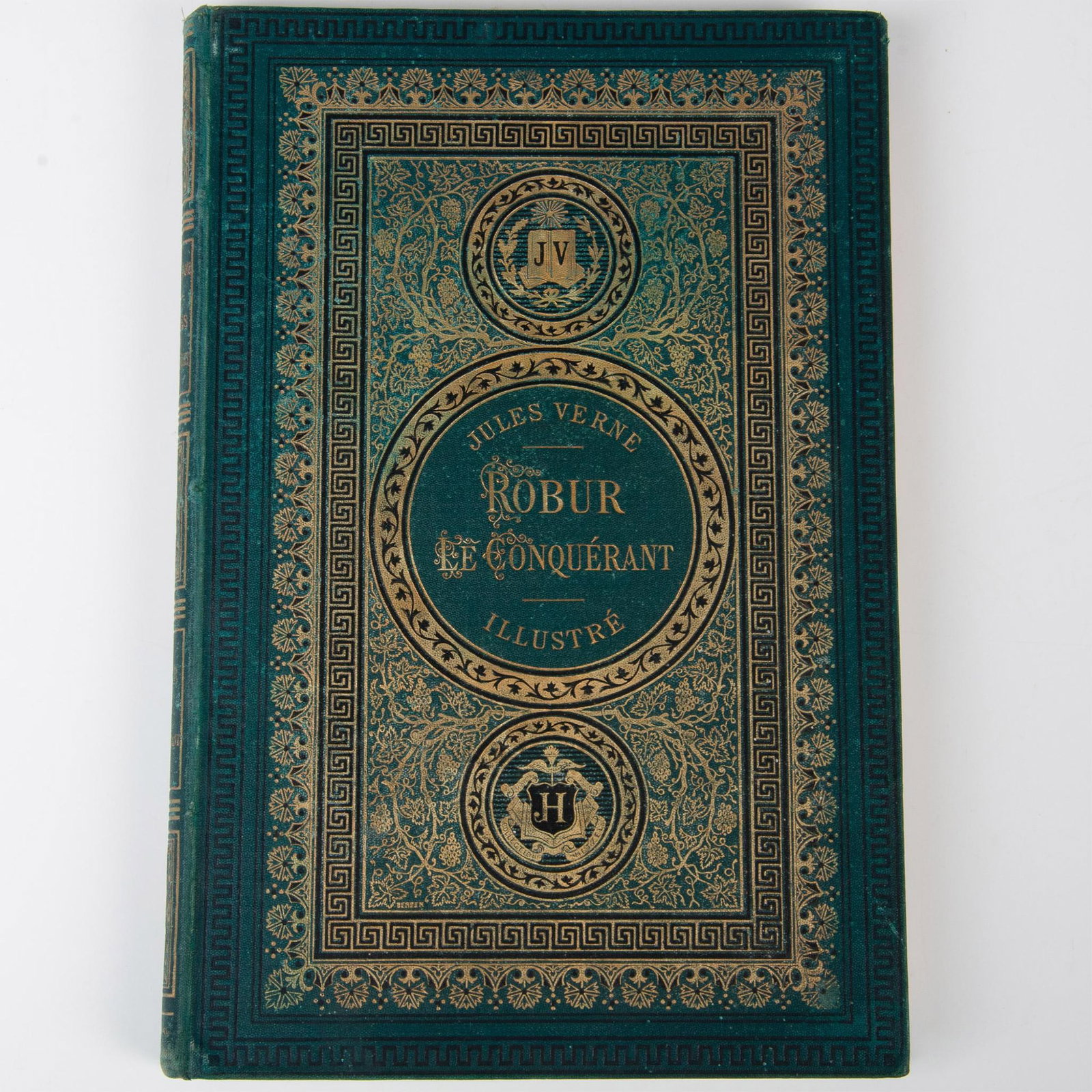 Jules Verne, Robur le Conquerant, JV Aux Initiales, Green (1 of 8)