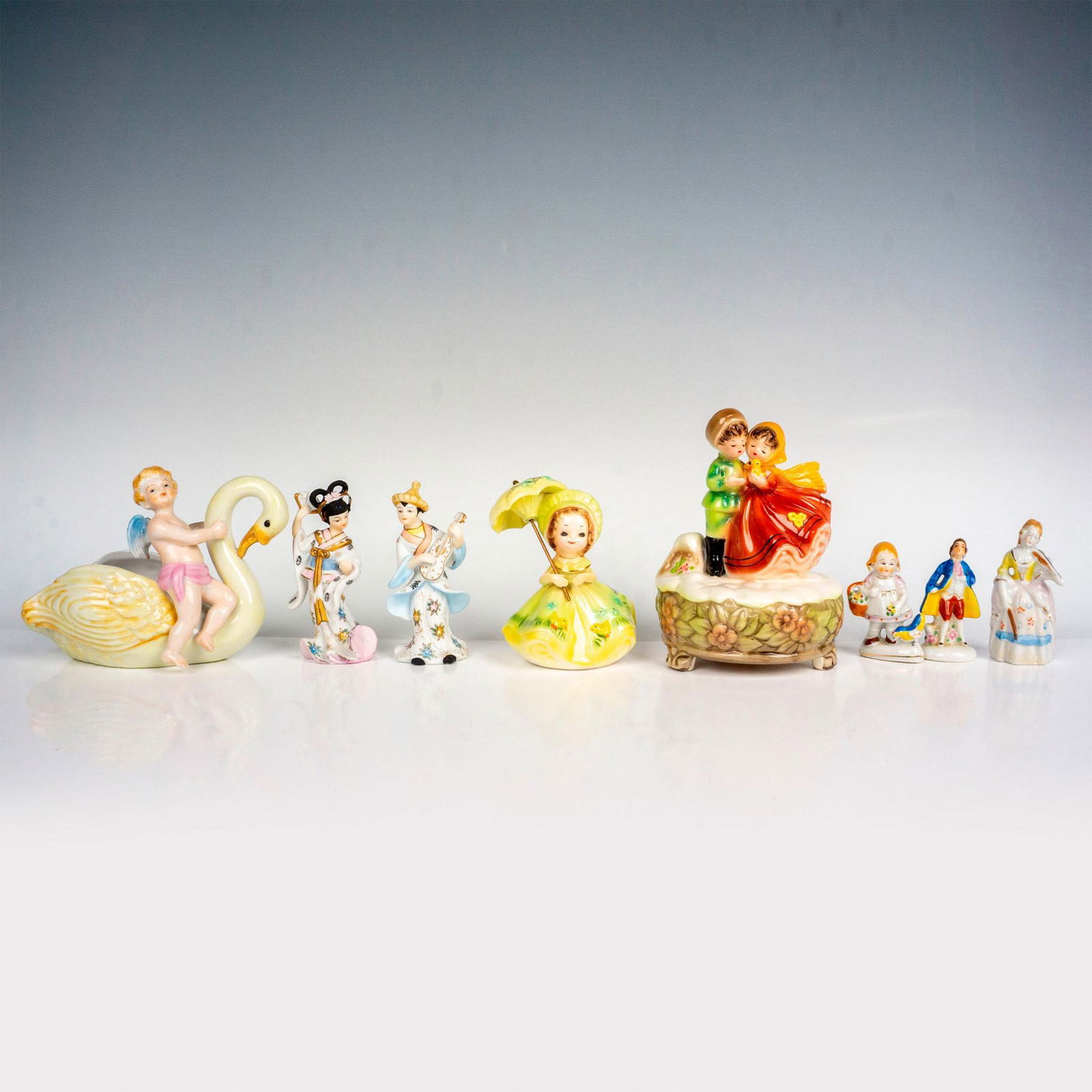 8pc Japanese Porcelain Figurines + Dish (1 of 3)
