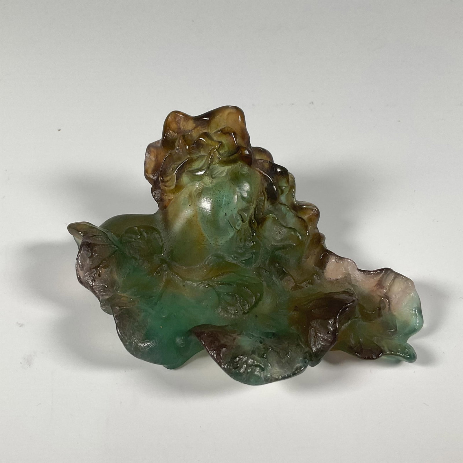 Daum Art Glass Pate De Verre Bacchus Dish (1 of 4)