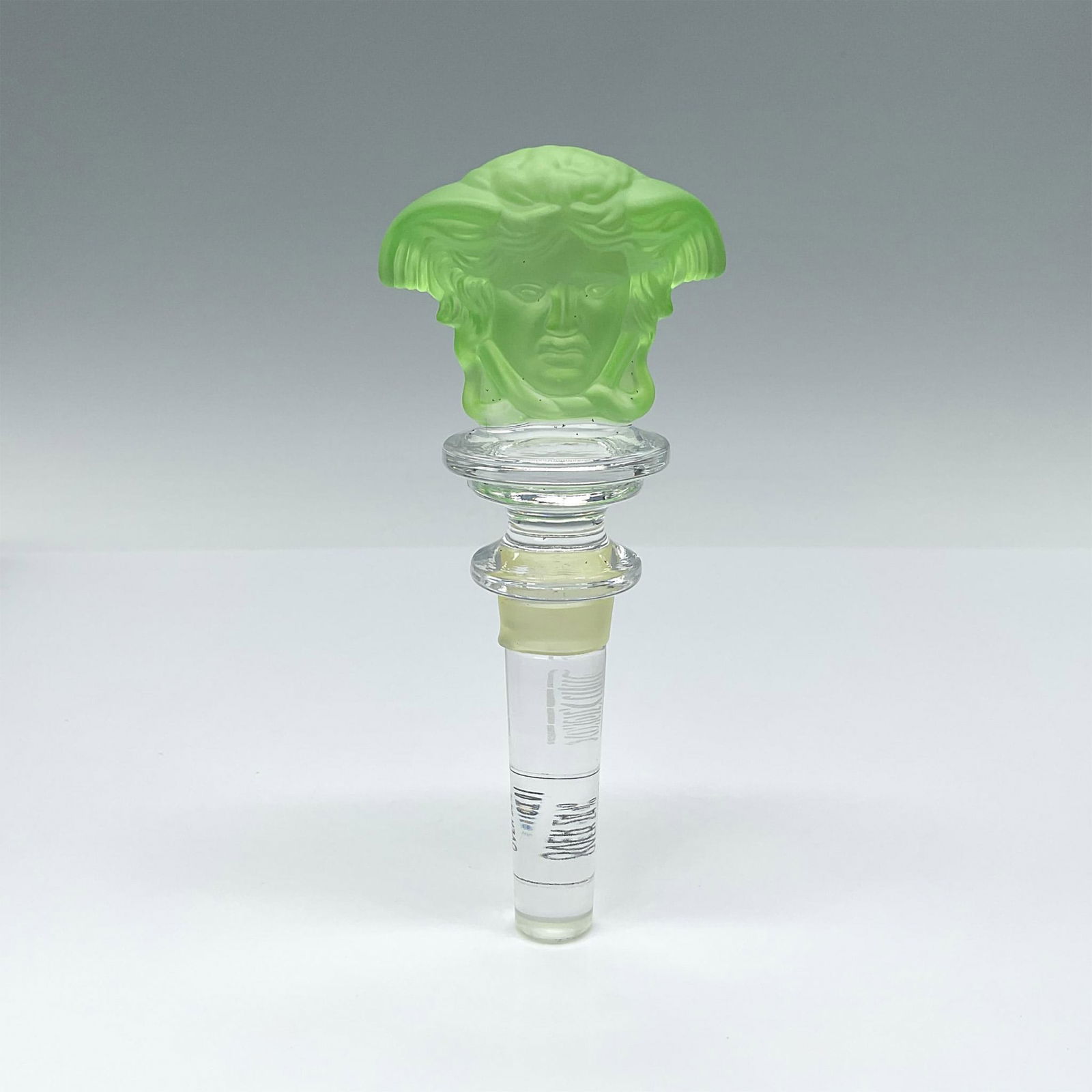 Rosenthal Versace Medusa Head Crystal Bottle Stopper, Green (1 of 3)