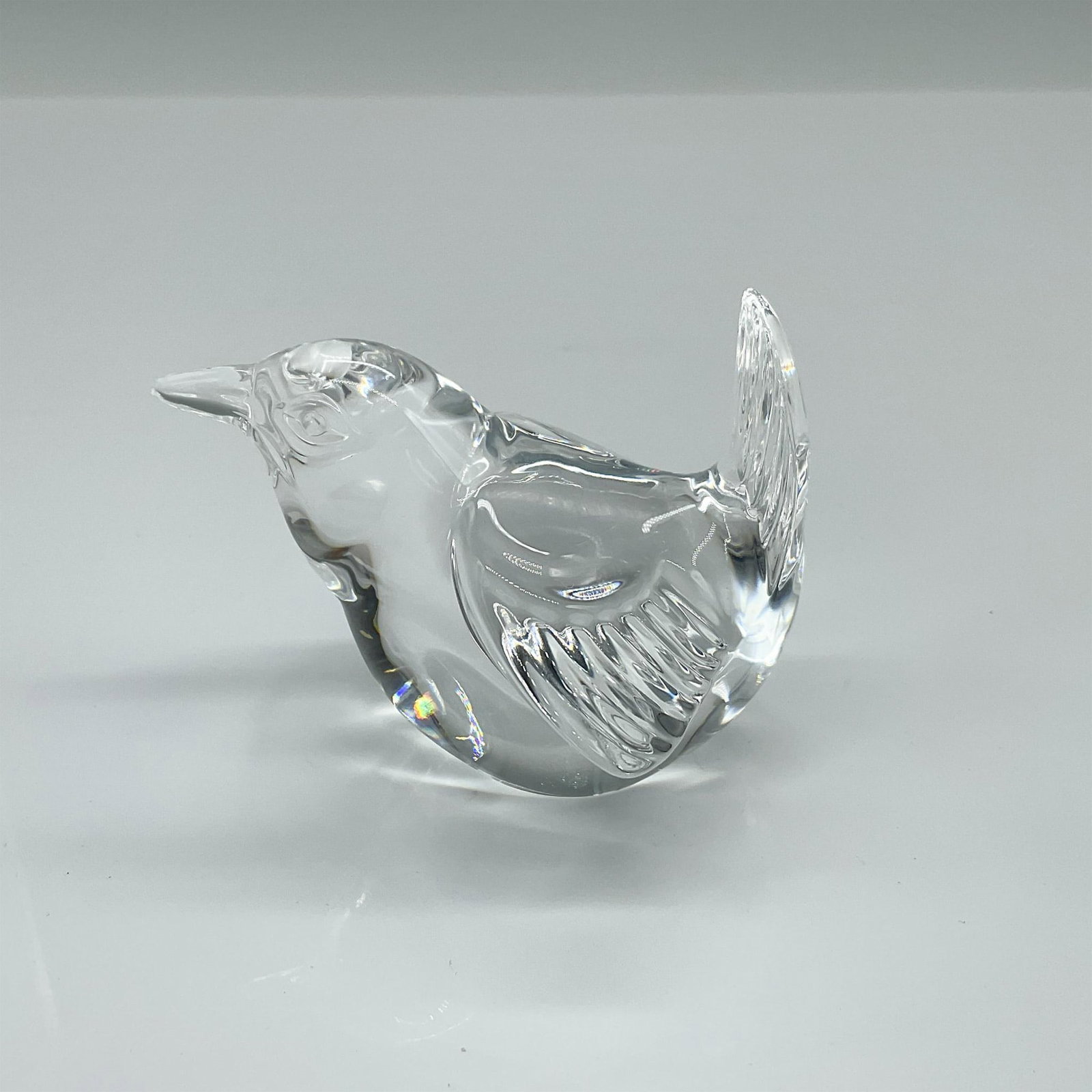 Steuben Glass Crystal Paperweight, Wren Bird (1 of 3)