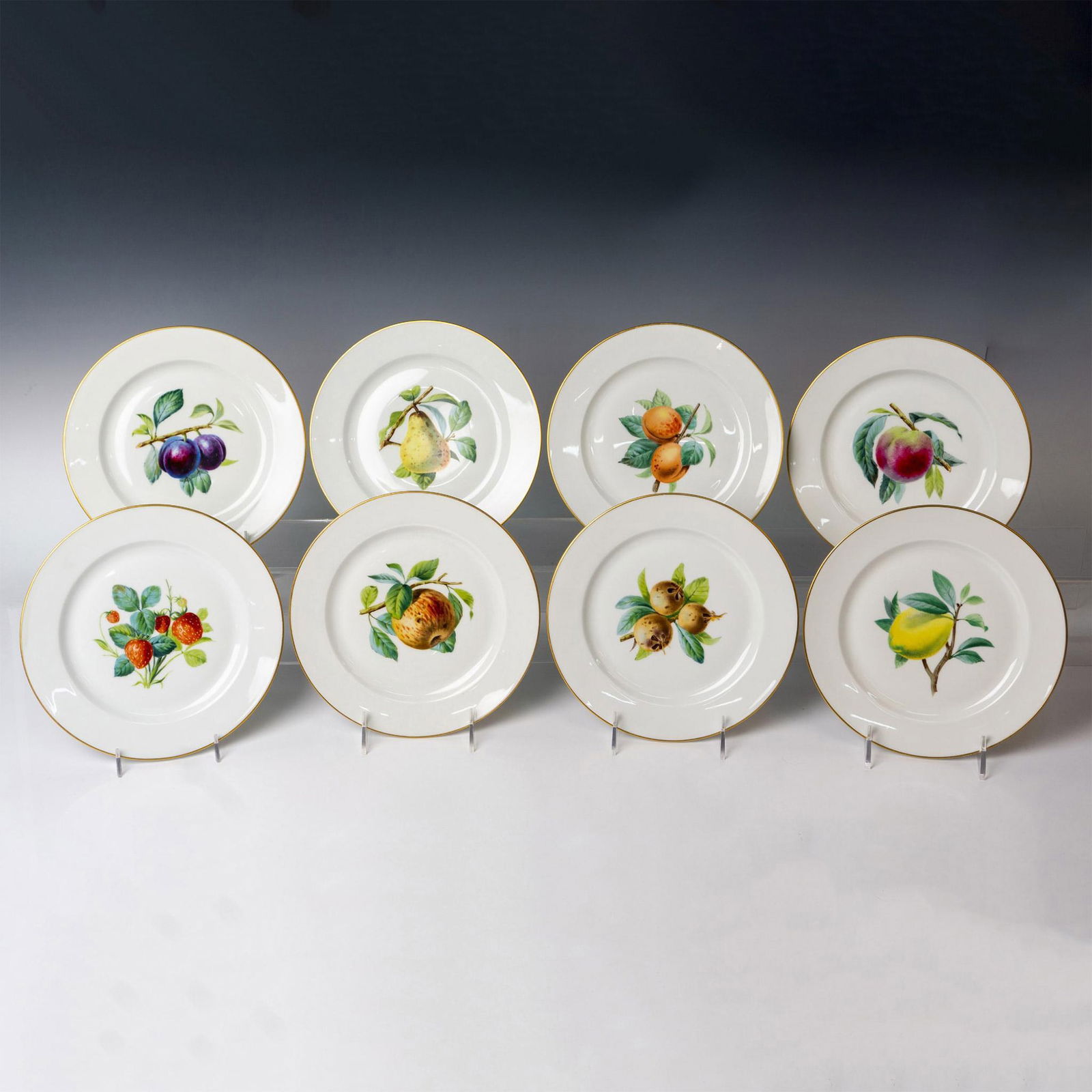 8pc A. Vignaud Limoges Plates, Fruit Motif (1 of 5)