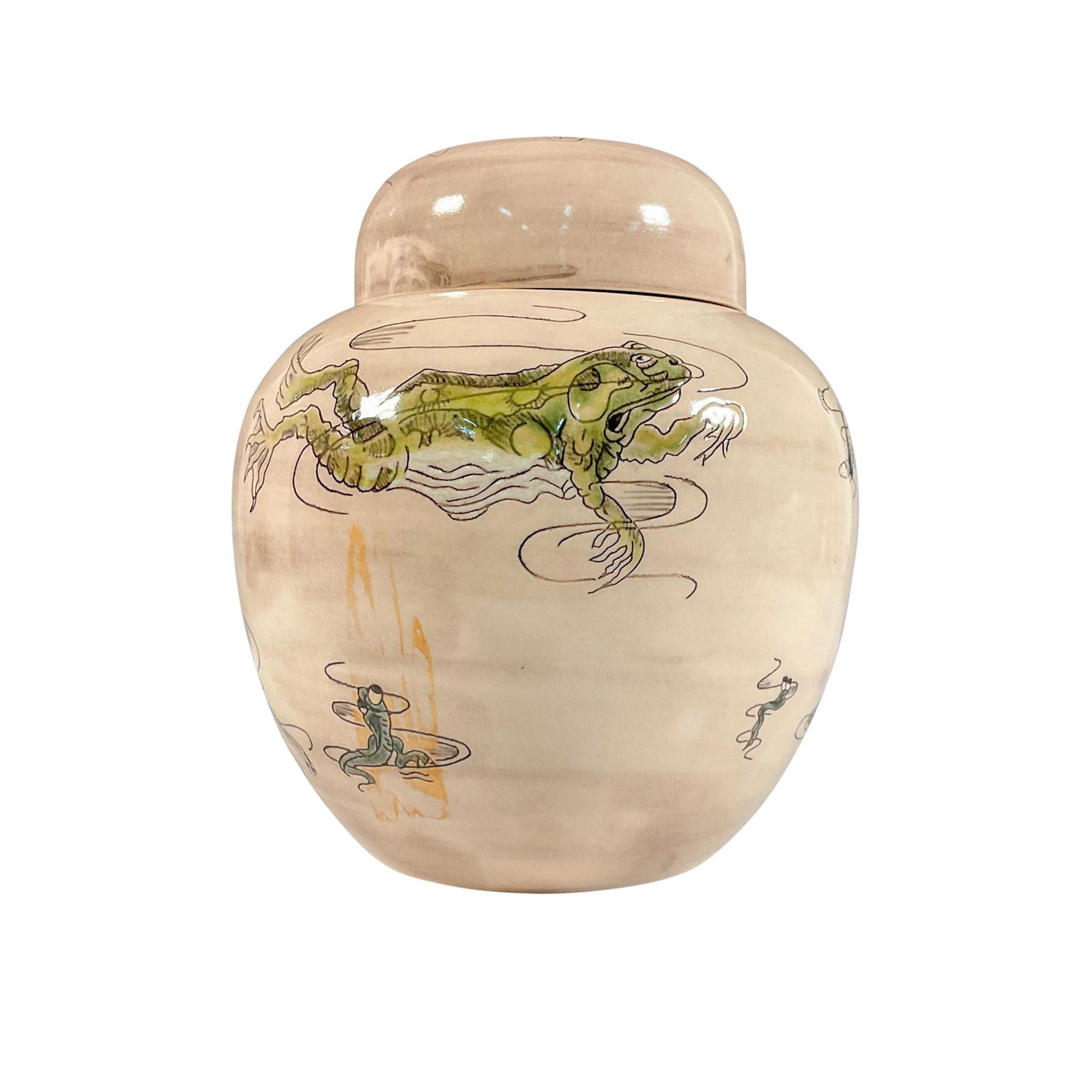 Cobridge Pottery Andrew Hull Lidded Ginger Jar, Frogs (1 of 5)
