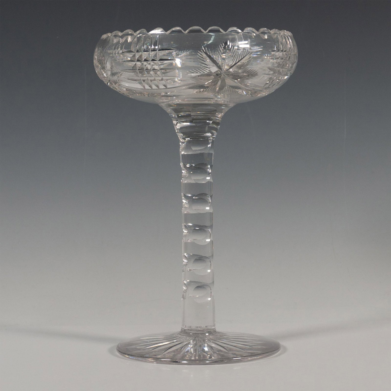 Beautiful Cut Lead Glass Pedestal Compote Dish (1 of 4)