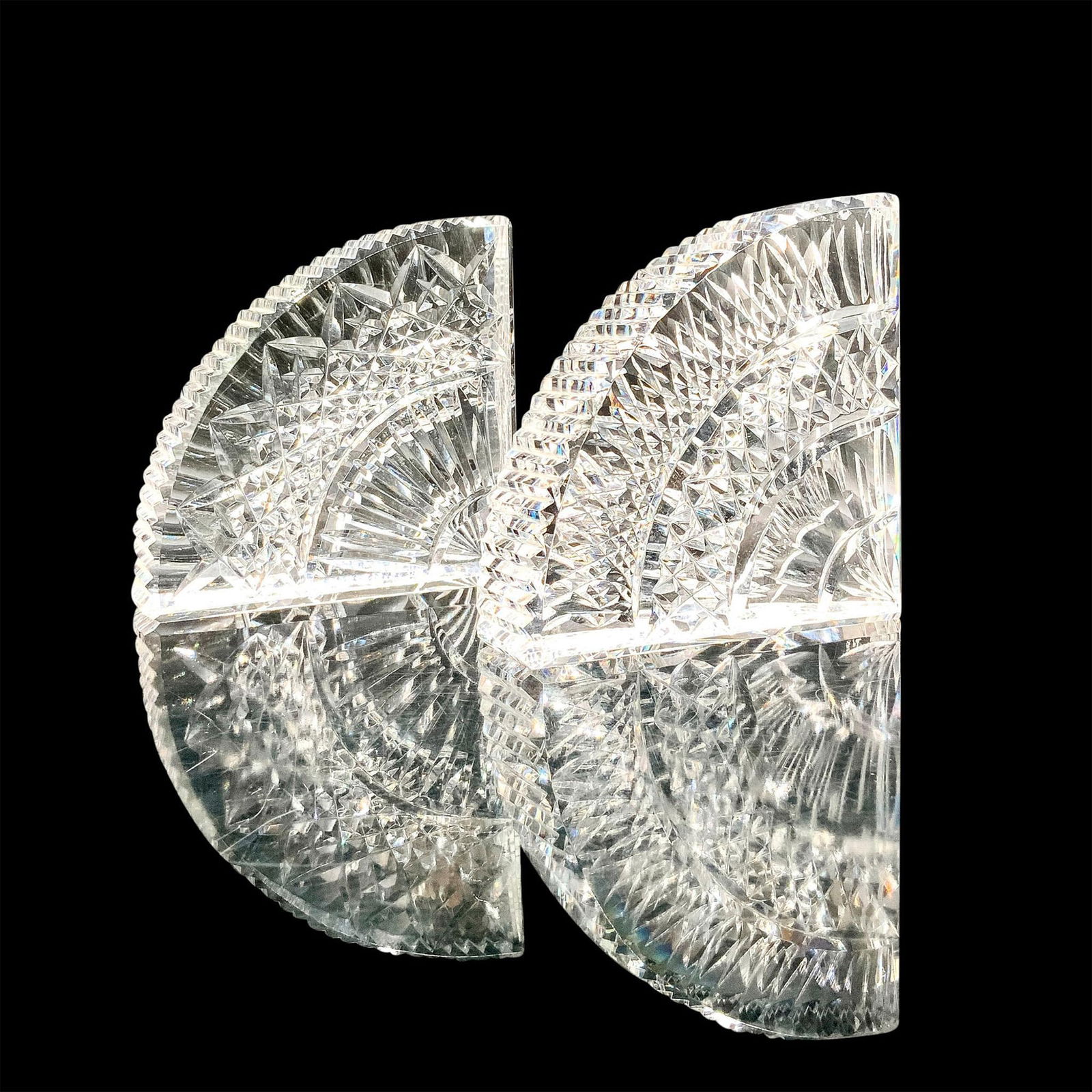 Pair of Crystal Quadrant Bookends (1 of 3)