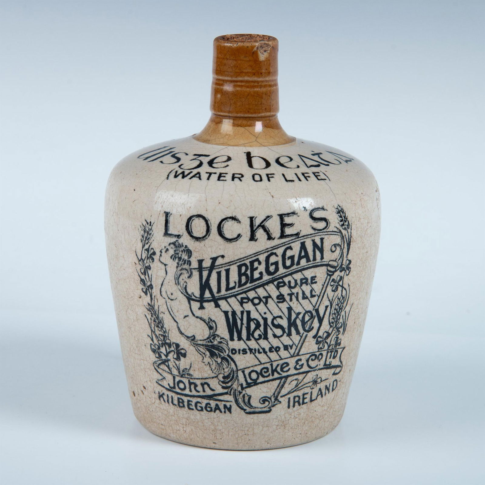 Locke's Kilbeggan Antique Stoneware Whiskey Bottle (1 of 6)