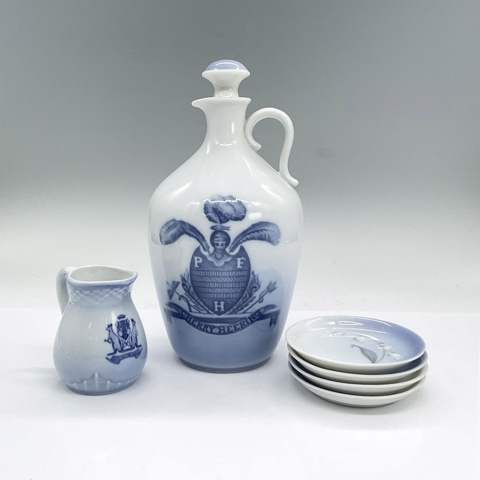 6pc Bing & Grondahl Decanter, Mini Pitcher and Small Dishes (1 of 9)