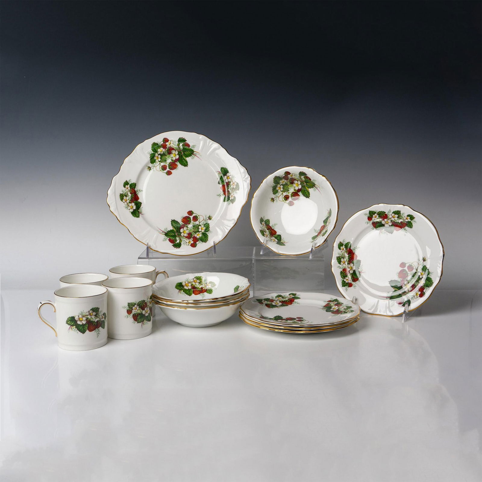 13pc Hammersley China Dessert & Coffee Set, Strawberry Ripe (1 of 4)