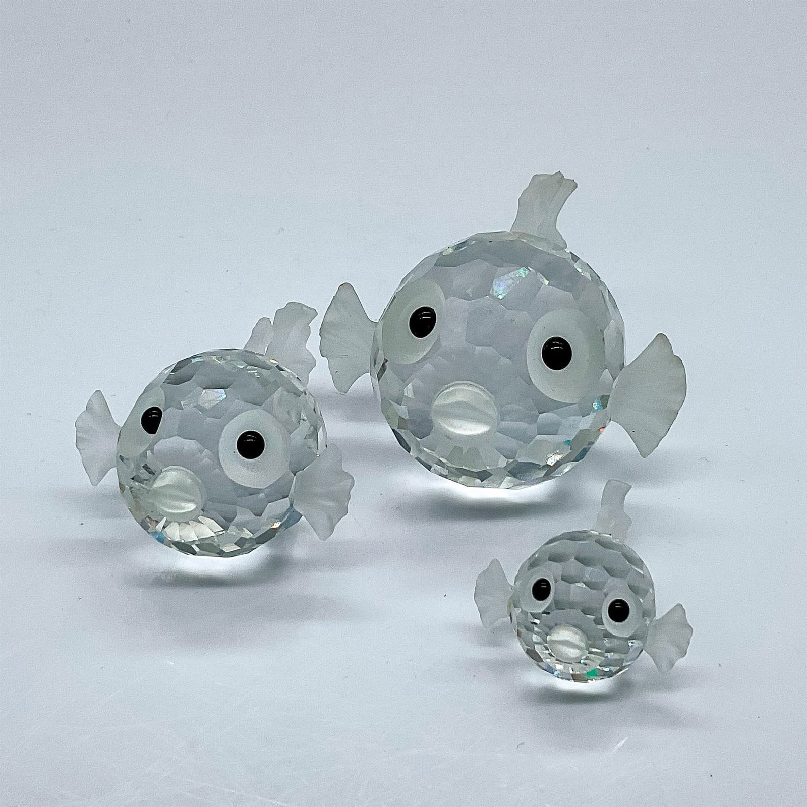 3pc Swarovski Silver Crystal Figurines, Blowfish (1 of 3)