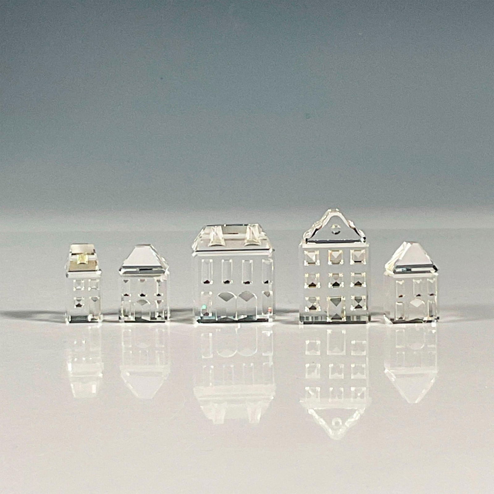 5pc Swarovski Silver Crystal Figurines, Houses (1 of 4)
