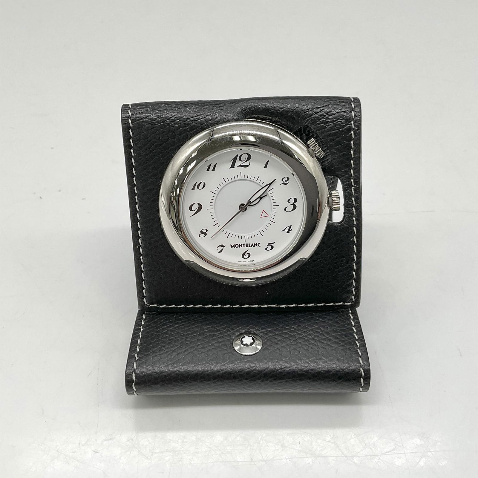 Montblanc Palladium Plated Travel Alarm Clock (1 of 4)