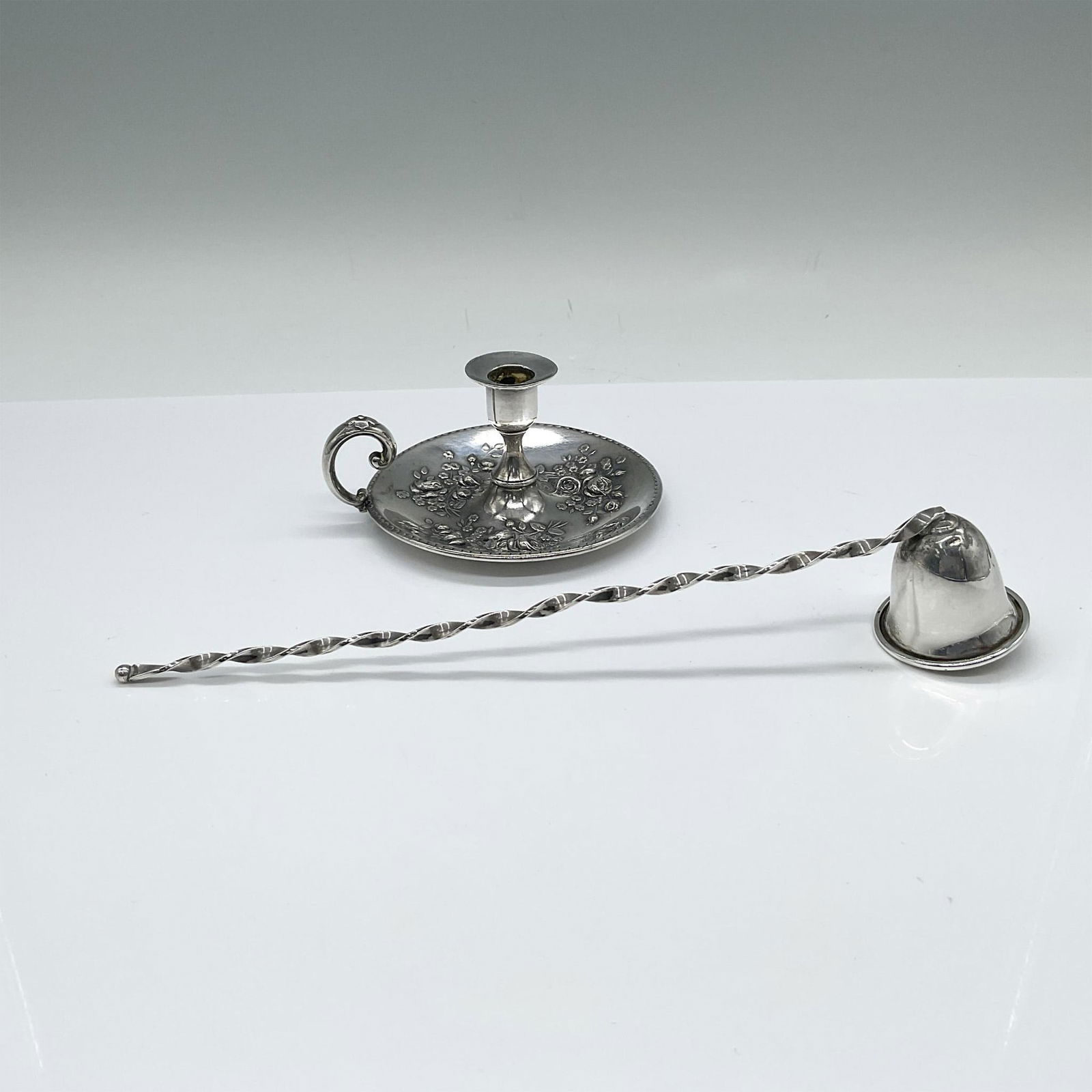 2pc Tiffany & Co. Sterling Silver Candle Holder + Snuffer (1 of 4)