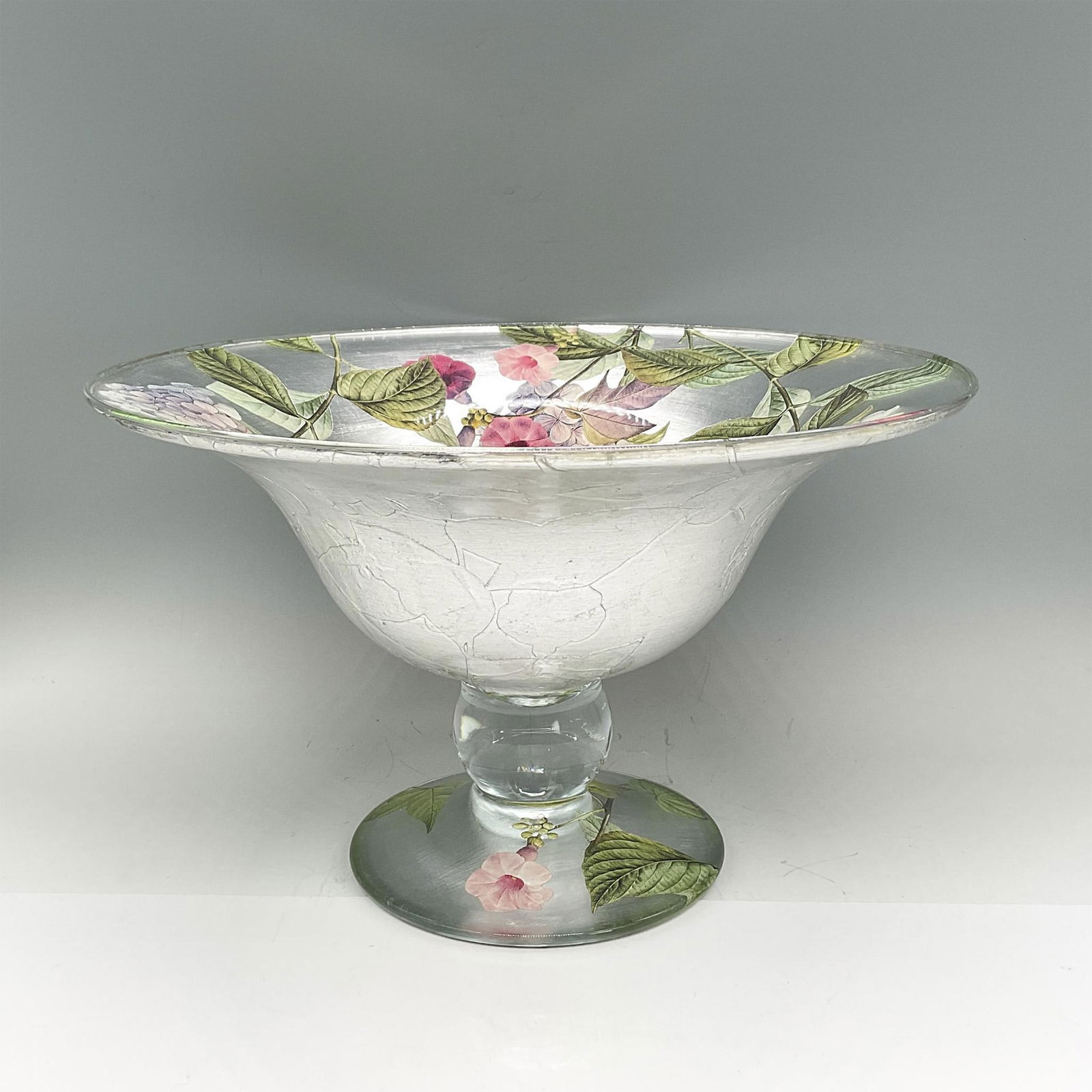 Art Glass Decoupage Bowl by Scott Potter, Spring Flowers (1 of 4)