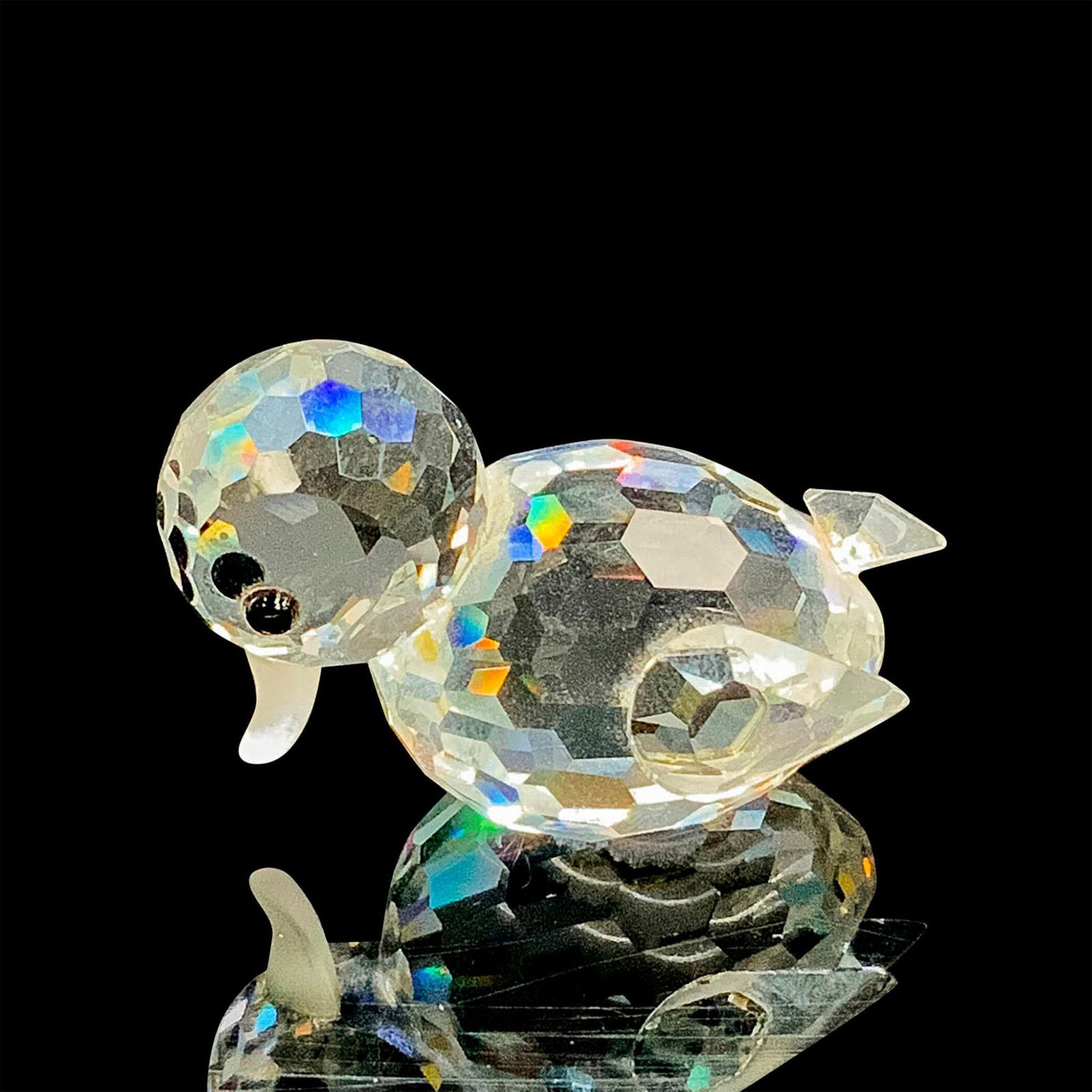 Swarovski Silver Crystal Figurine, Mini Swimming Duck 12531 (1 of 3)